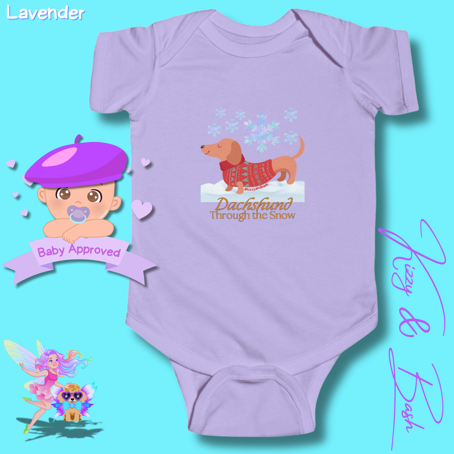 Funny Christmas Wiener Dog Baby Onesie Unique Christmas Onesie Cute Dog Onesie for Infant Best Gift for Christmas Baby Shower Christmas Outfit for Newborn Dachshund Through the Snow Holiday Dog Infant Fine Jersey Bodysuit