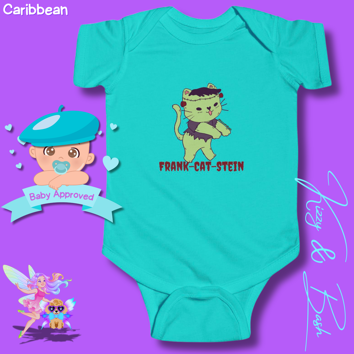 Cute Cat Onesie for Baby Unique Halloween Gift for Baby Fun Halloween Outfit for Newborn Funny Baby Shower Gift Perfect Gift for Halloween Baby Boy or Baby Girl Frankenstein Kitty Cat Frank-Cat-Stein Halloween Infant Fine Jersey Bodysuit