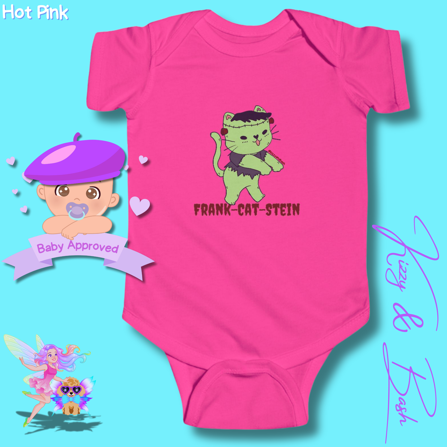 Cute Cat Onesie for Baby Unique Halloween Gift for Baby Fun Halloween Outfit for Newborn Funny Baby Shower Gift Perfect Gift for Halloween Baby Boy or Baby Girl Frankenstein Kitty Cat Frank-Cat-Stein Halloween Infant Fine Jersey Bodysuit
