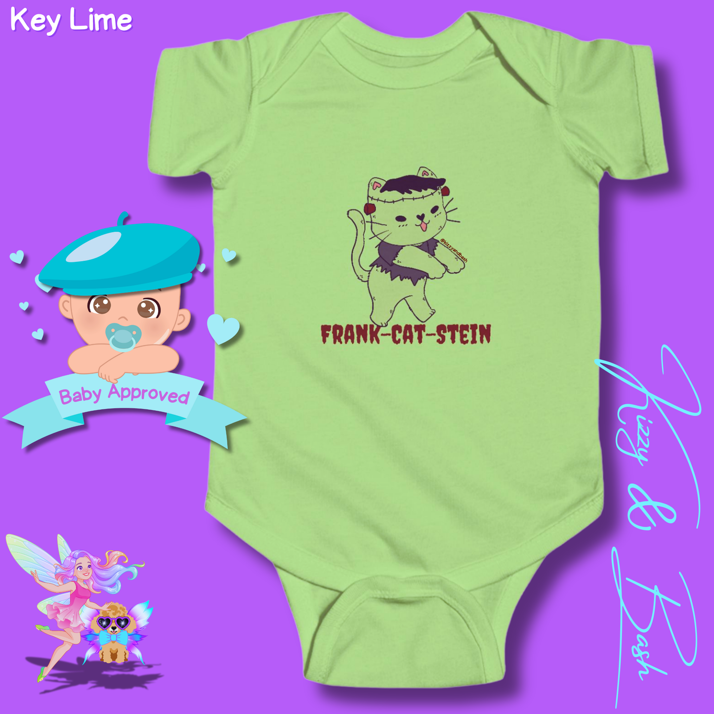 Cute Cat Onesie for Baby Unique Halloween Gift for Baby Fun Halloween Outfit for Newborn Funny Baby Shower Gift Perfect Gift for Halloween Baby Boy or Baby Girl Frankenstein Kitty Cat Frank-Cat-Stein Halloween Infant Fine Jersey Bodysuit