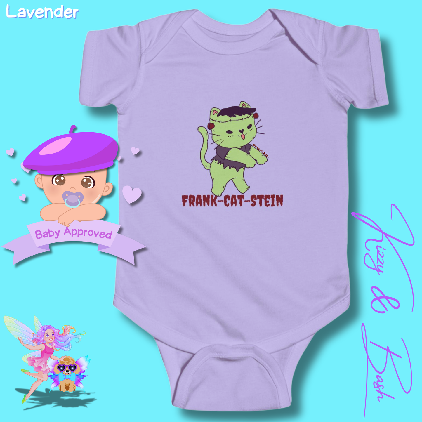 Cute Cat Onesie for Baby Unique Halloween Gift for Baby Fun Halloween Outfit for Newborn Funny Baby Shower Gift Perfect Gift for Halloween Baby Boy or Baby Girl Frankenstein Kitty Cat Frank-Cat-Stein Halloween Infant Fine Jersey Bodysuit