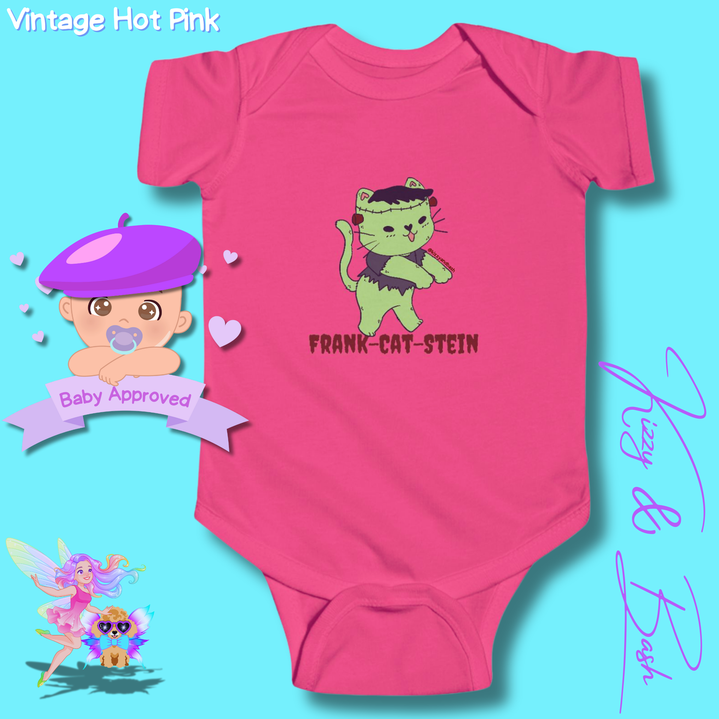 Cute Cat Onesie for Baby Unique Halloween Gift for Baby Fun Halloween Outfit for Newborn Funny Baby Shower Gift Perfect Gift for Halloween Baby Boy or Baby Girl Frankenstein Kitty Cat Frank-Cat-Stein Halloween Infant Fine Jersey Bodysuit