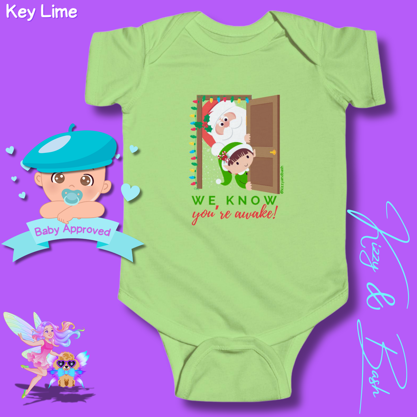 Santa and Elf Christmas Onesie Funny Christmas Gift for Baby Perfect Gift for Newborn Unique Baby Shower Gift Christmas Baby Nursery Decor We Know You're Awake Infant Fine Jersey Bodysuit