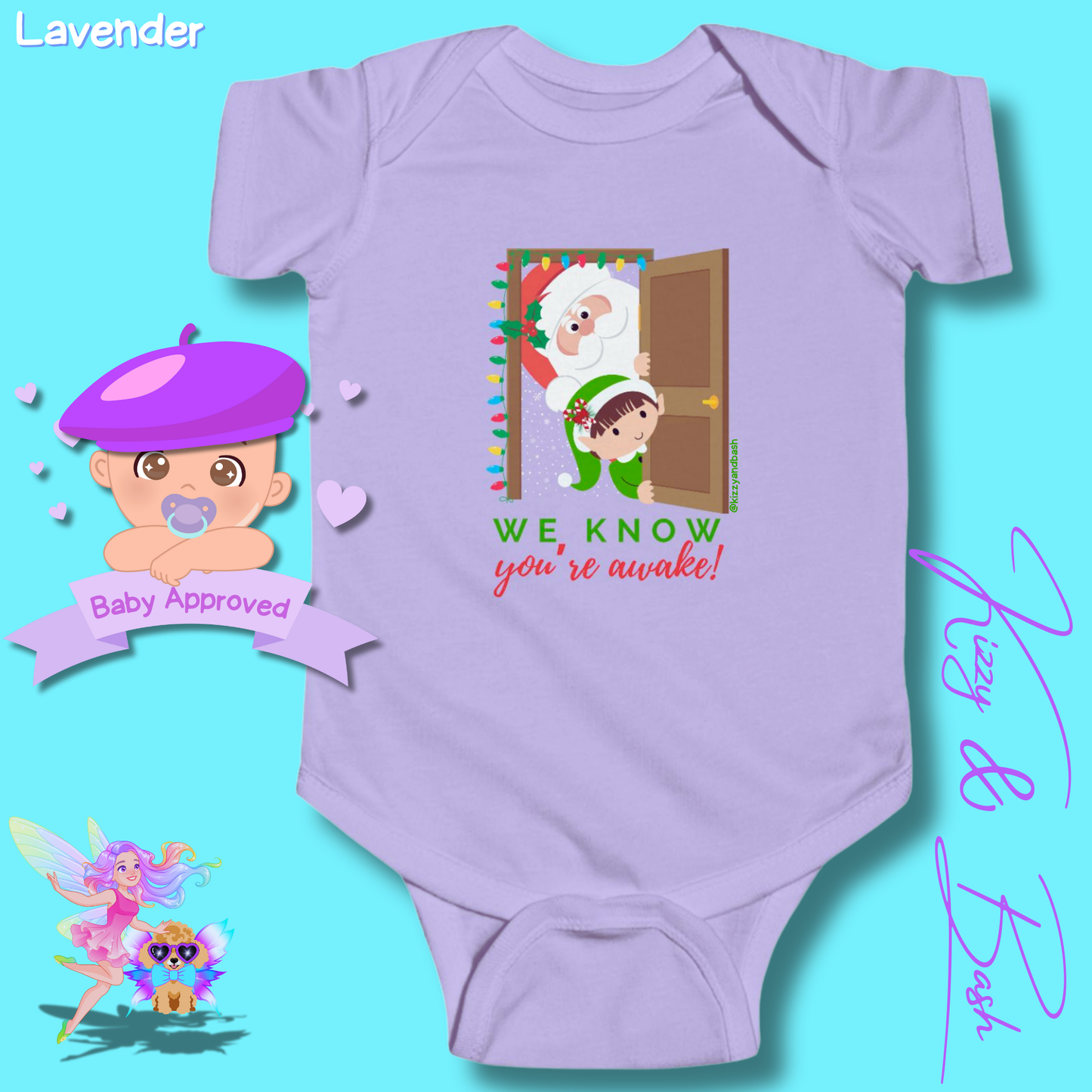 Santa and Elf Christmas Onesie Funny Christmas Gift for Baby Perfect Gift for Newborn Unique Baby Shower Gift Christmas Baby Nursery Decor We Know You're Awake Infant Fine Jersey Bodysuit