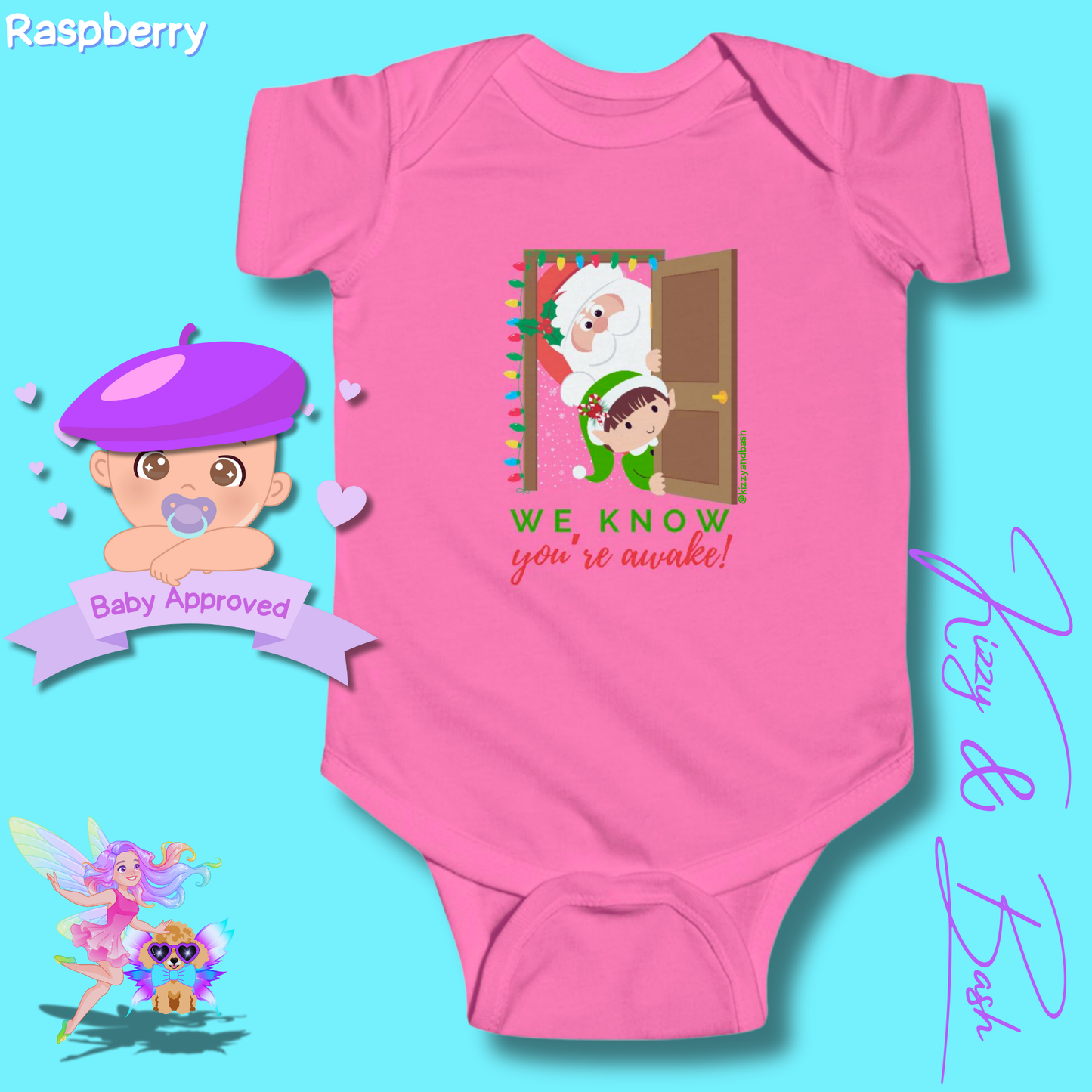 Santa and Elf Christmas Onesie Funny Christmas Gift for Baby Perfect Gift for Newborn Unique Baby Shower Gift Christmas Baby Nursery Decor We Know You're Awake Infant Fine Jersey Bodysuit