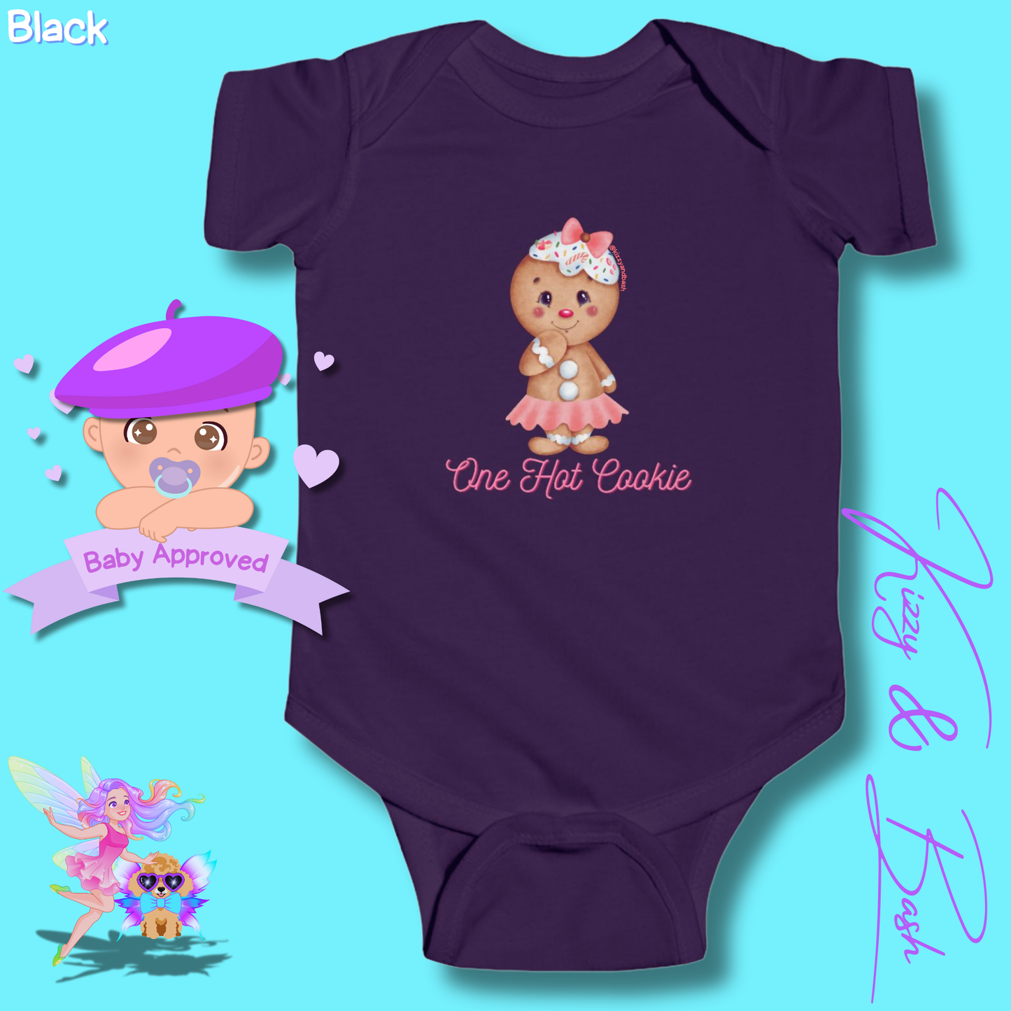 Cute Gingerbread Onesie for Baby Girl One Hot Cookie Perfect Gift for Christmas Baby Fun Christmas Baby Shower Gift Idea Christmas Cookie Infant Fine Jersey Bodysuit