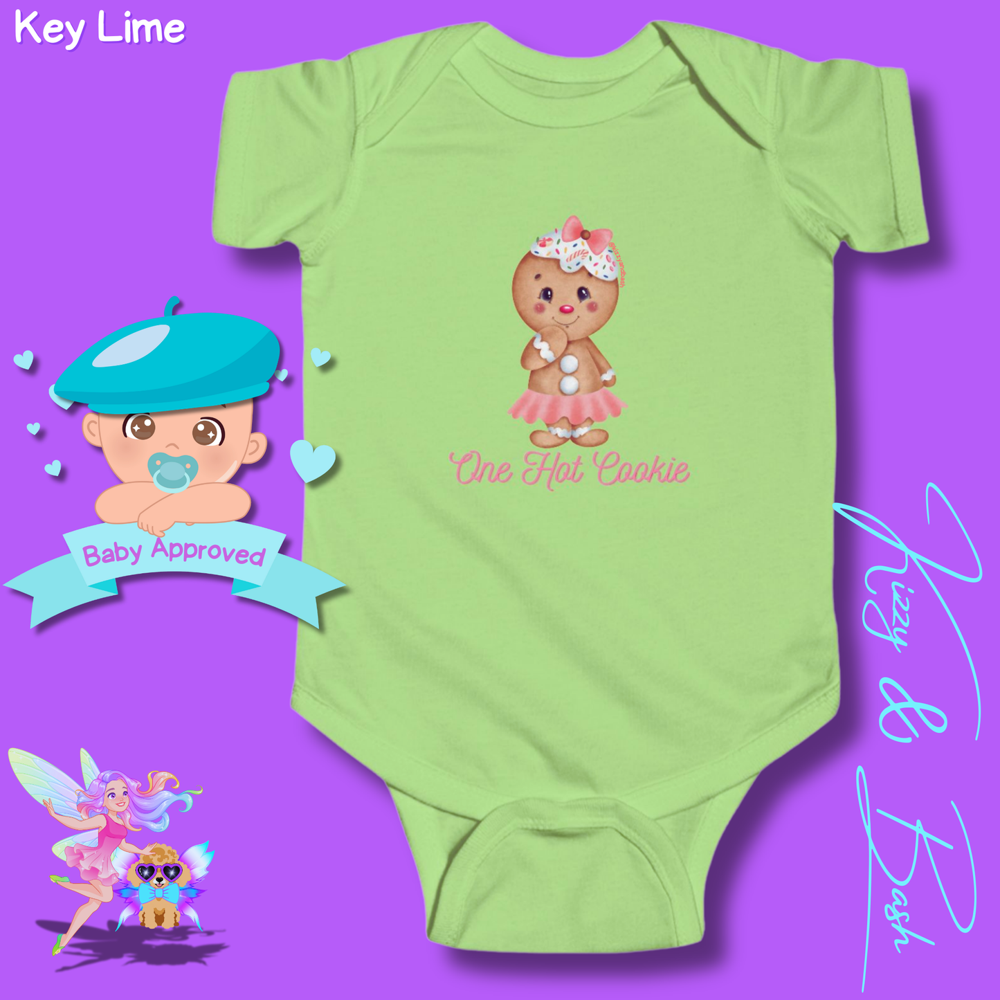 Cute Gingerbread Onesie for Baby Girl One Hot Cookie Perfect Gift for Christmas Baby Fun Christmas Baby Shower Gift Idea Christmas Cookie Infant Fine Jersey Bodysuit