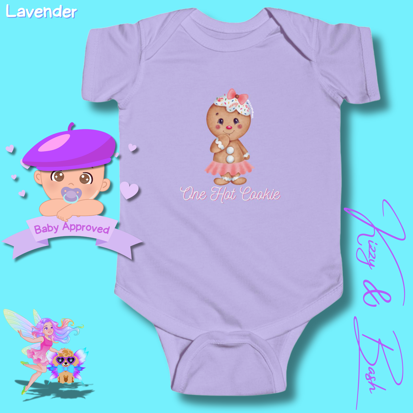 Cute Gingerbread Onesie for Baby Girl One Hot Cookie Perfect Gift for Christmas Baby Fun Christmas Baby Shower Gift Idea Christmas Cookie Infant Fine Jersey Bodysuit