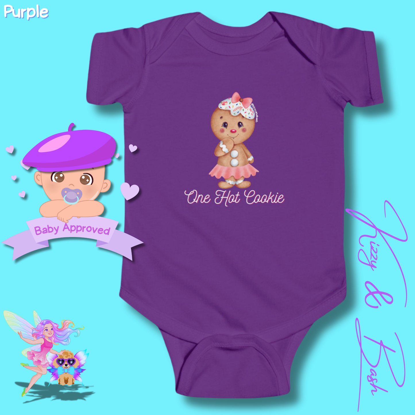 Cute Gingerbread Onesie for Baby Girl One Hot Cookie Perfect Gift for Christmas Baby Fun Christmas Baby Shower Gift Idea Christmas Cookie Infant Fine Jersey Bodysuit