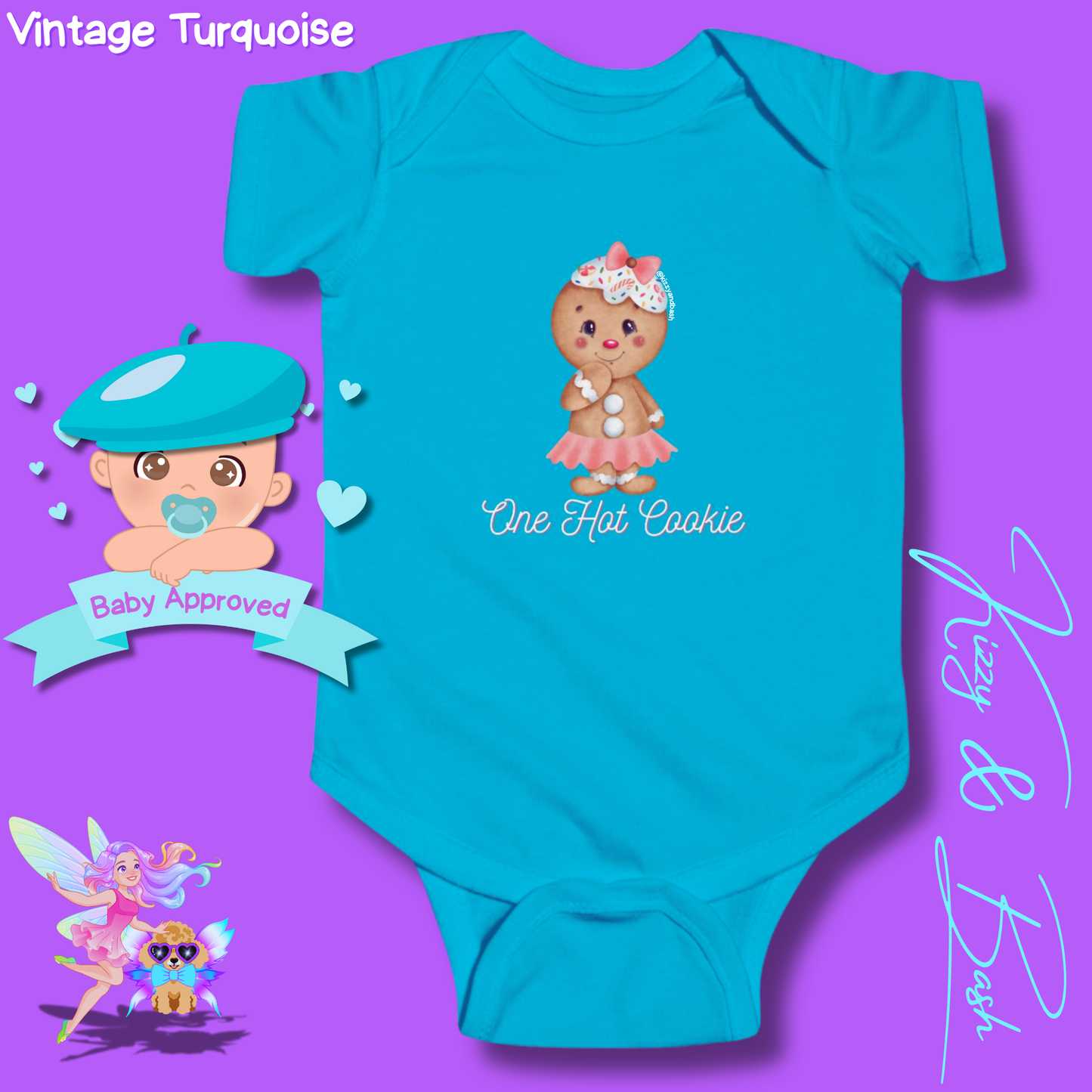 Cute Gingerbread Onesie for Baby Girl One Hot Cookie Perfect Gift for Christmas Baby Fun Christmas Baby Shower Gift Idea Christmas Cookie Infant Fine Jersey Bodysuit