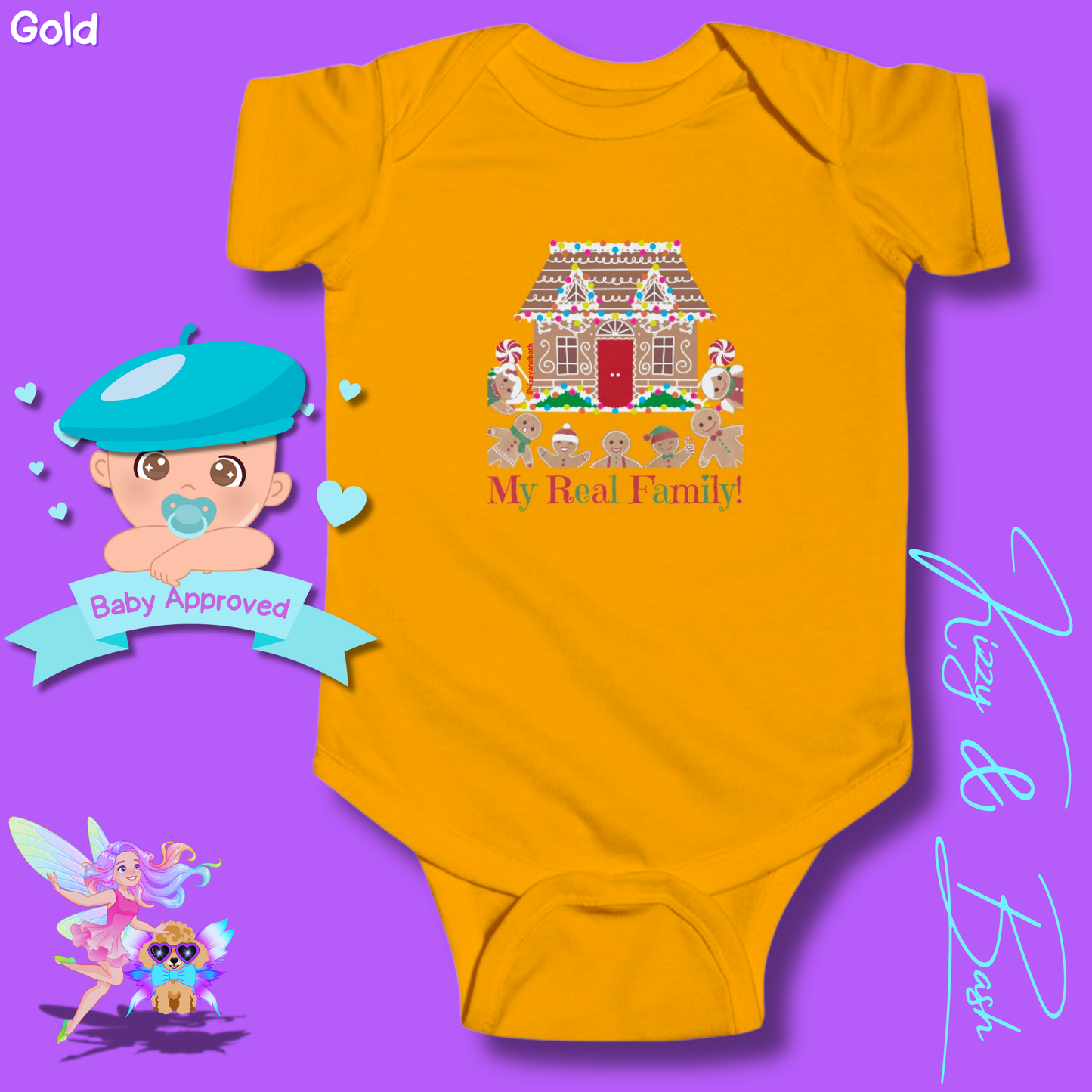 Adorable Gingerbread Onesie for Baby Gingerbread Family Outfit for Newborn Perfect Gift for Christmas Baby Unique Winter Baby Shower Gift Idea My Real Family Infant Fine Jersey Bodysuit