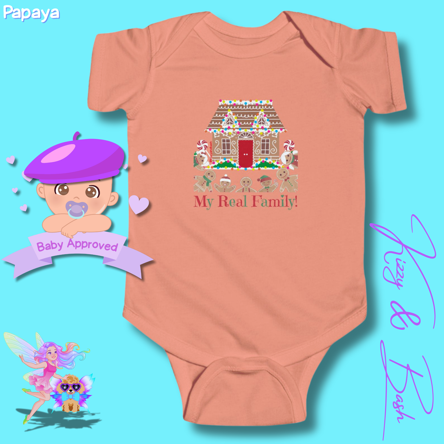 Adorable Gingerbread Onesie for Baby Gingerbread Family Outfit for Newborn Perfect Gift for Christmas Baby Unique Winter Baby Shower Gift Idea My Real Family Infant Fine Jersey Bodysuit