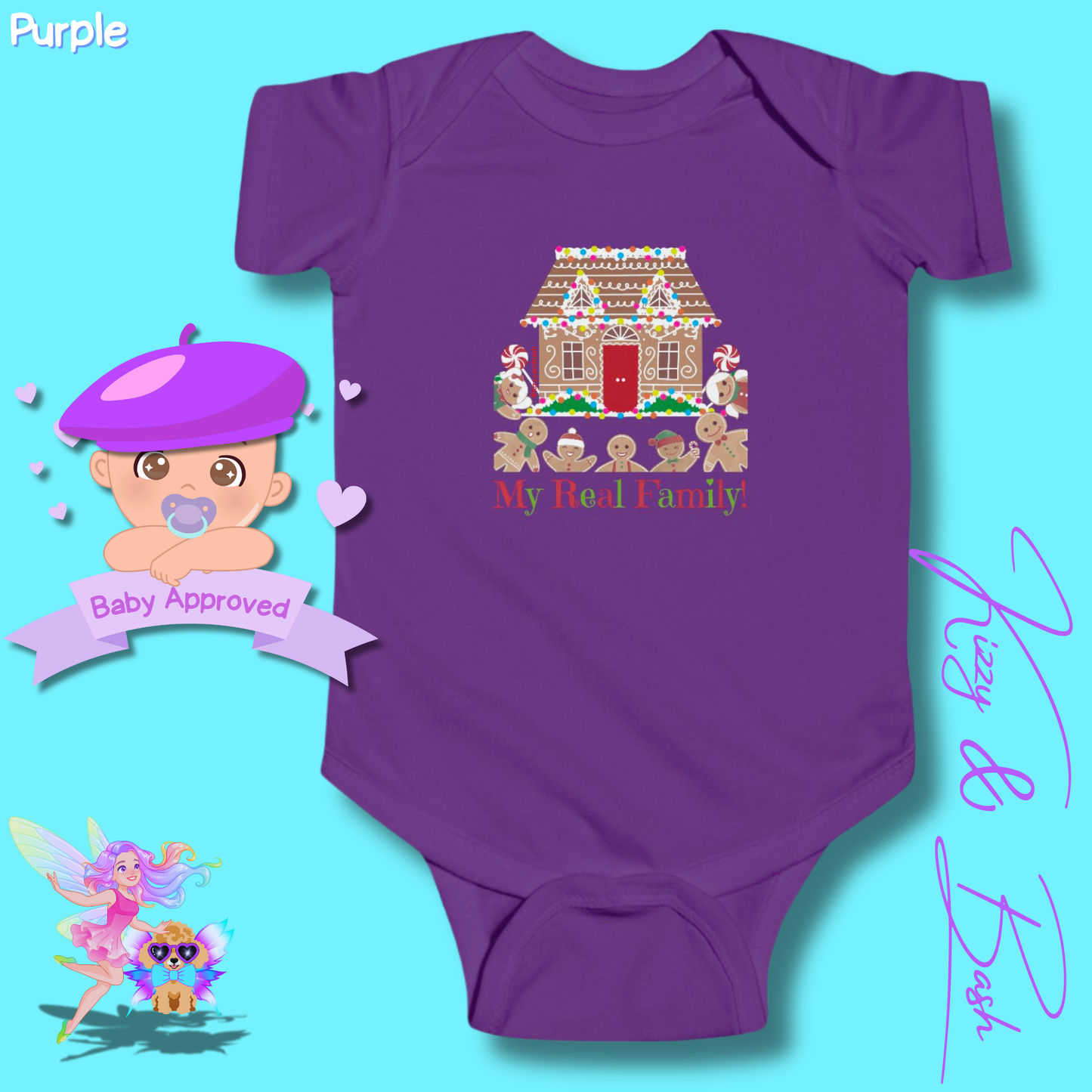 Adorable Gingerbread Onesie for Baby Gingerbread Family Outfit for Newborn Perfect Gift for Christmas Baby Unique Winter Baby Shower Gift Idea My Real Family Infant Fine Jersey Bodysuit