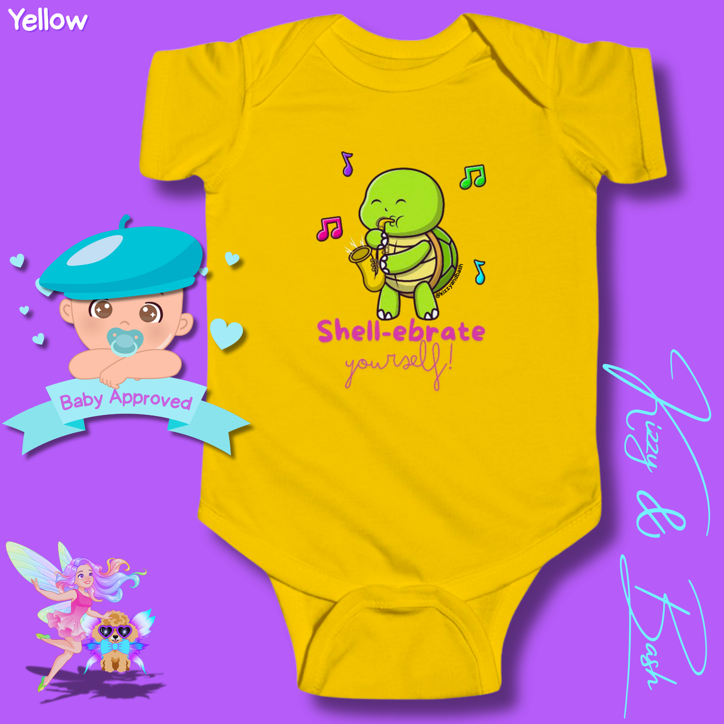 Colorful Turtle Onesie for Baby Saxophone Playing Turtle Outfit for Newborn Unique Baby Shower Gift Turtle Baby Nursery Gift Idea Shell-ebrate Yourself Infant Fine Jersey Bodysuit