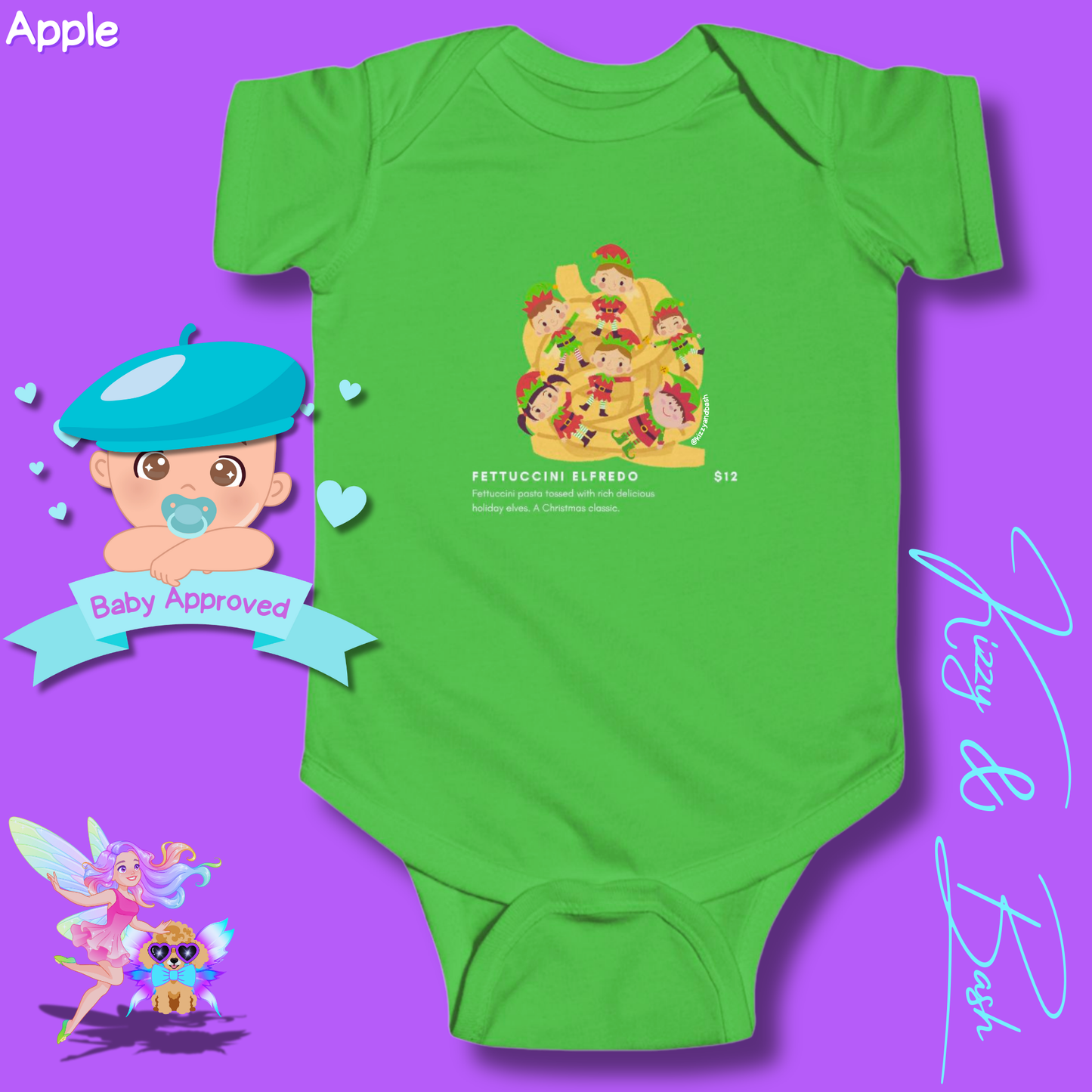 Hilarious Christmas Onesie for Baby Funny Christmas Baby Shower Gift Idea Christmas Baby Outfit Cute Christmas Outfit for Newborn Funny Gift for Baby Boy or Baby Girl Cute Elf Onesie Elves Tossed in Pasta Fettuccini Elfredo - Infant Fine Jersey Bodysuit