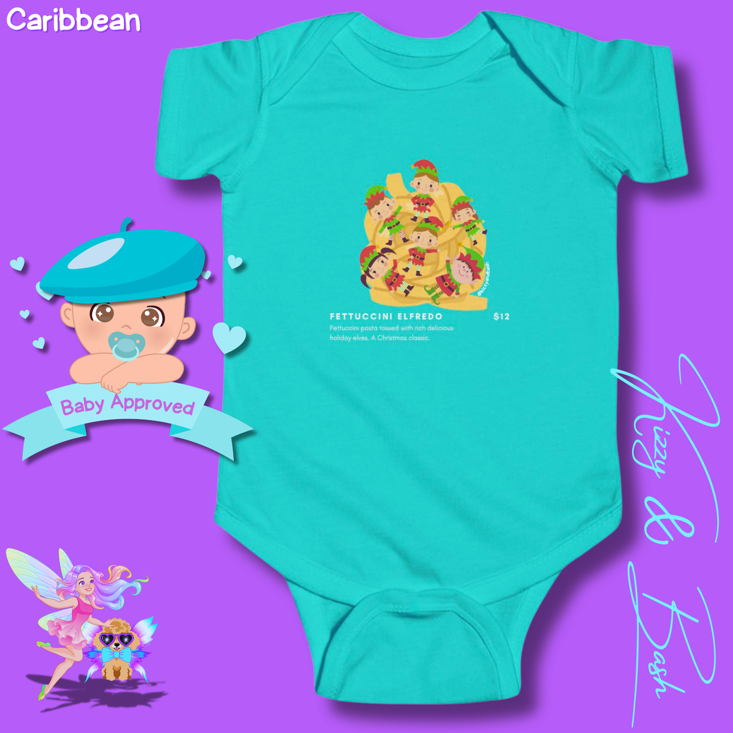 Hilarious Christmas Onesie for Baby Funny Christmas Baby Shower Gift Idea Christmas Baby Outfit Cute Christmas Outfit for Newborn Funny Gift for Baby Boy or Baby Girl Cute Elf Onesie Elves Tossed in Pasta Fettuccini Elfredo - Infant Fine Jersey Bodysuit