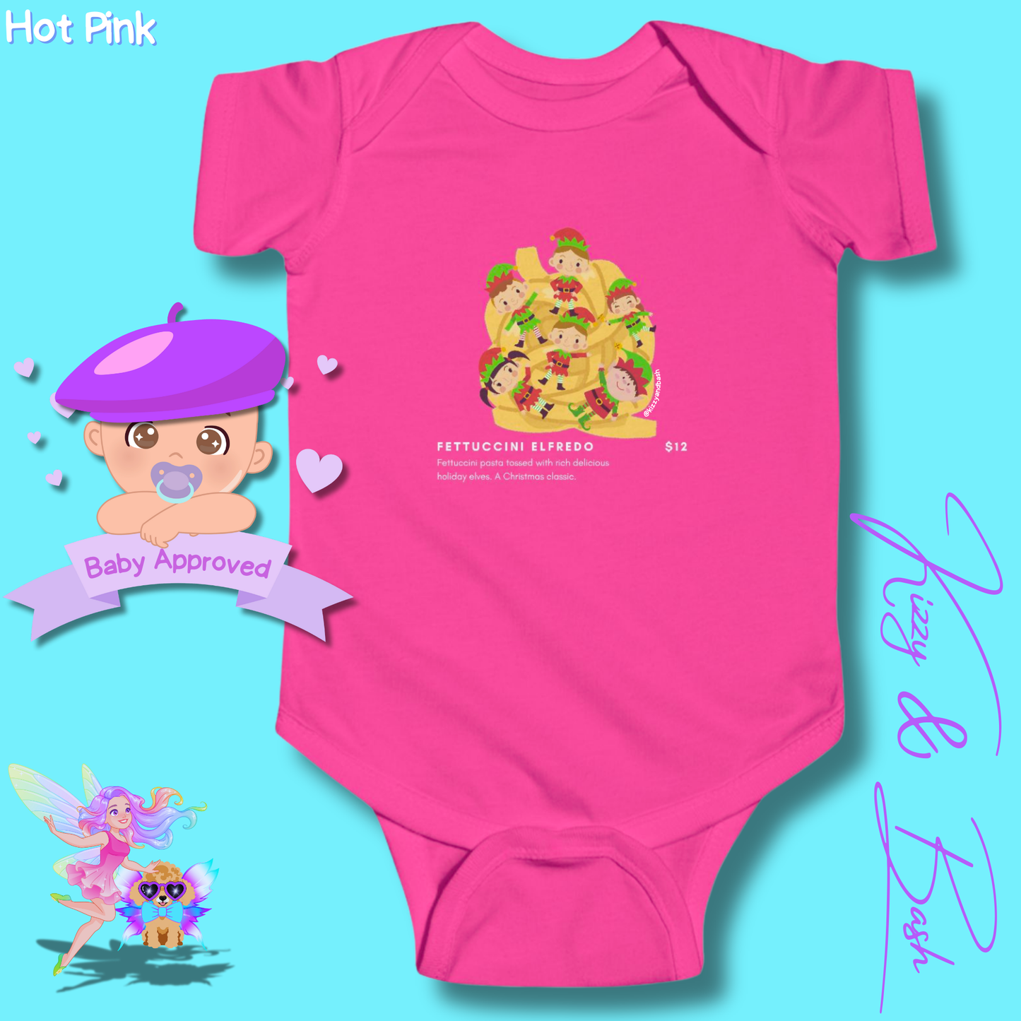 Hilarious Christmas Onesie for Baby Funny Christmas Baby Shower Gift Idea Christmas Baby Outfit Cute Christmas Outfit for Newborn Funny Gift for Baby Boy or Baby Girl Cute Elf Onesie Elves Tossed in Pasta Fettuccini Elfredo - Infant Fine Jersey Bodysuit