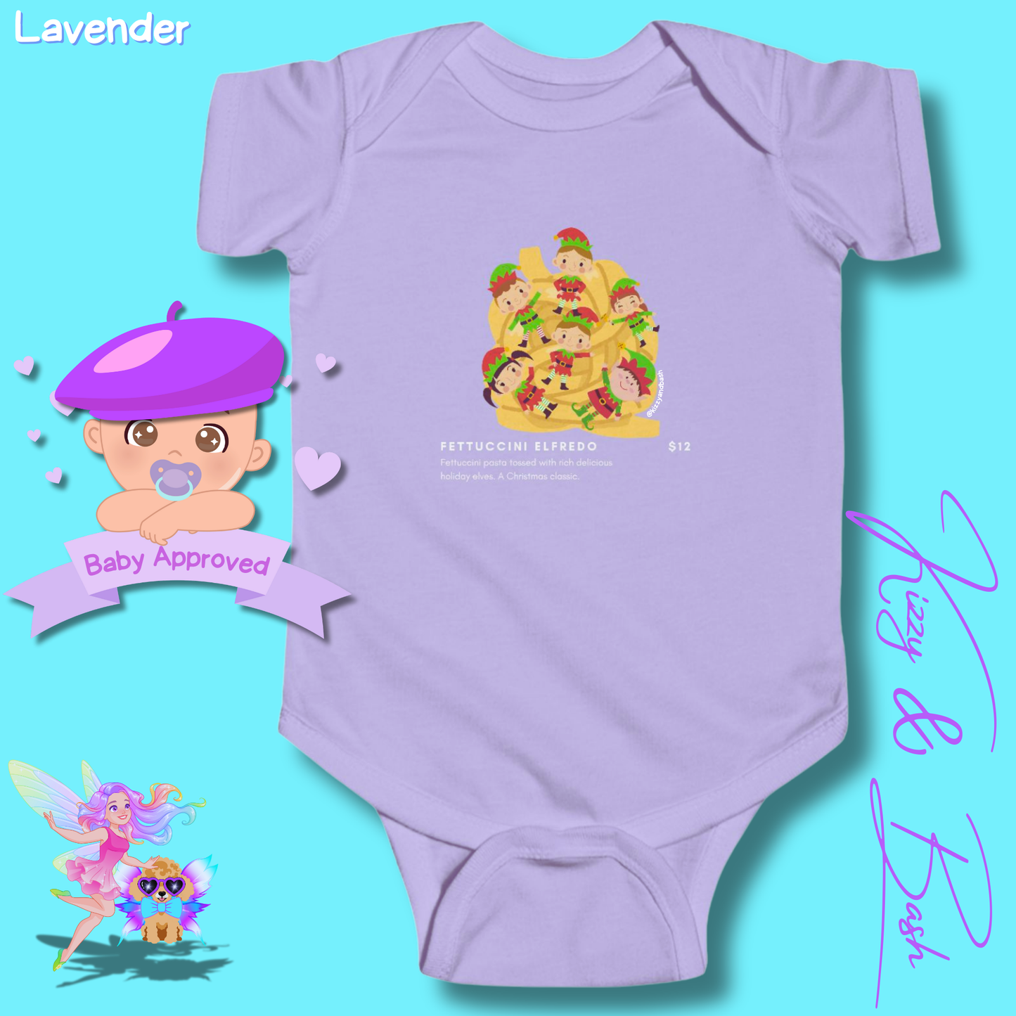 Hilarious Christmas Onesie for Baby Funny Christmas Baby Shower Gift Idea Christmas Baby Outfit Cute Christmas Outfit for Newborn Funny Gift for Baby Boy or Baby Girl Cute Elf Onesie Elves Tossed in Pasta Fettuccini Elfredo - Infant Fine Jersey Bodysuit