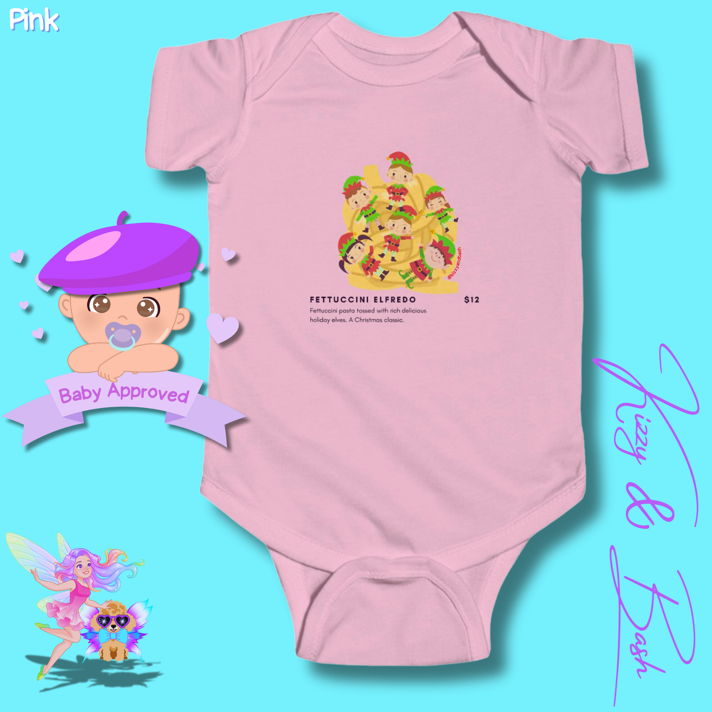 Hilarious Christmas Onesie for Baby Funny Christmas Baby Shower Gift Idea Christmas Baby Outfit Cute Christmas Outfit for Newborn Funny Gift for Baby Boy or Baby Girl Cute Elf Onesie Elves Tossed in Pasta Fettuccini Elfredo - Infant Fine Jersey Bodysuit