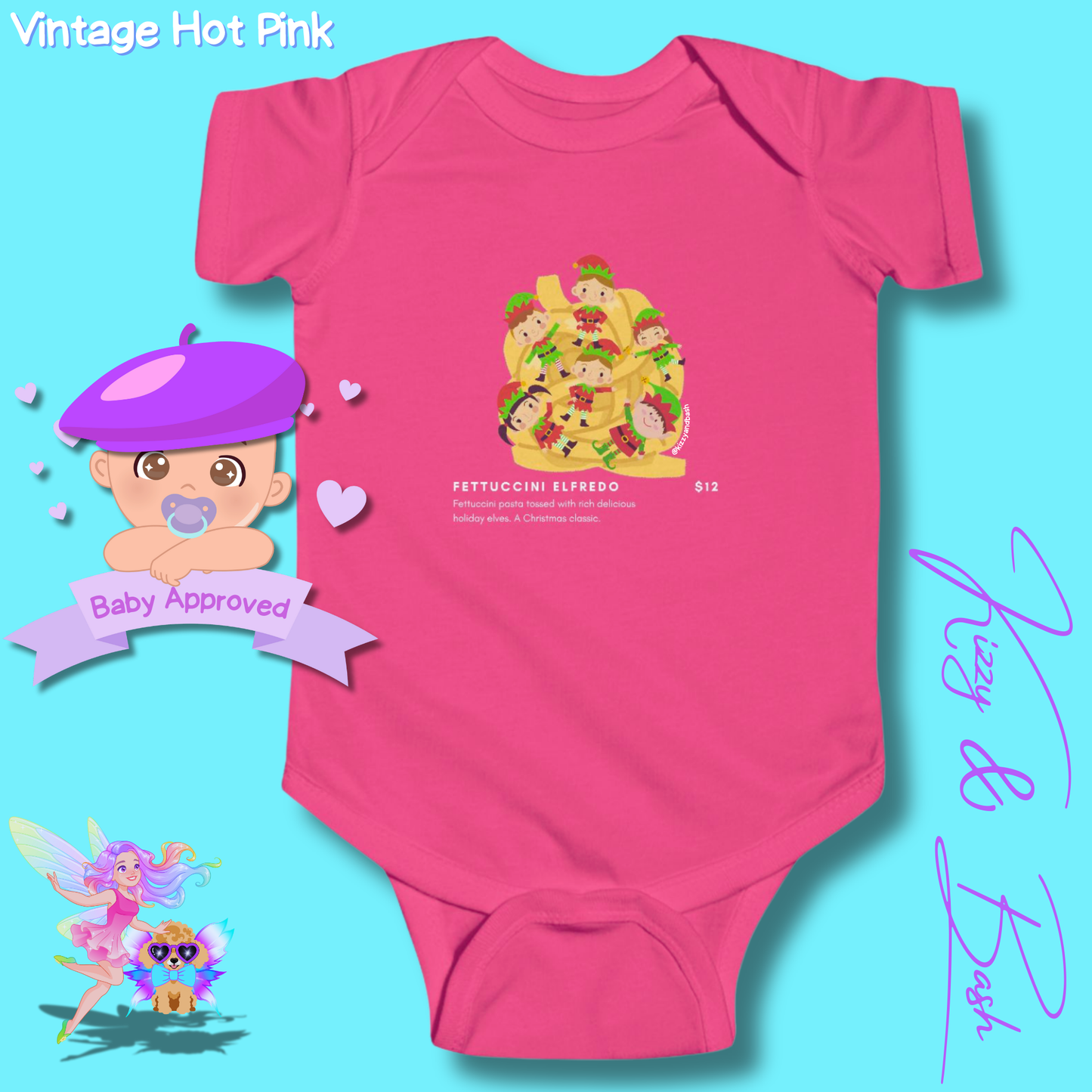 Hilarious Christmas Onesie for Baby Funny Christmas Baby Shower Gift Idea Christmas Baby Outfit Cute Christmas Outfit for Newborn Funny Gift for Baby Boy or Baby Girl Cute Elf Onesie Elves Tossed in Pasta Fettuccini Elfredo - Infant Fine Jersey Bodysuit