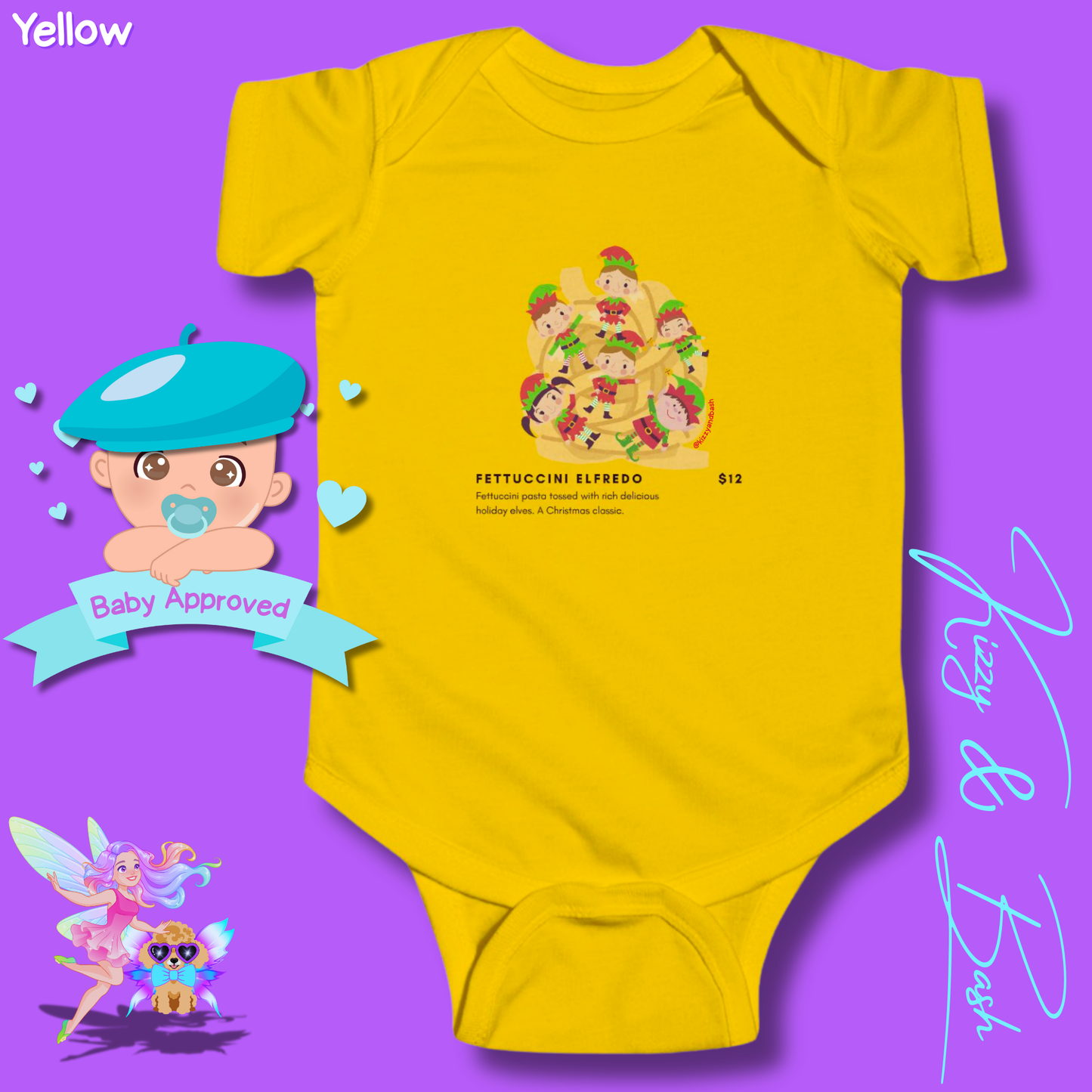 Hilarious Christmas Onesie for Baby Funny Christmas Baby Shower Gift Idea Christmas Baby Outfit Cute Christmas Outfit for Newborn Funny Gift for Baby Boy or Baby Girl Cute Elf Onesie Elves Tossed in Pasta Fettuccini Elfredo - Infant Fine Jersey Bodysuit