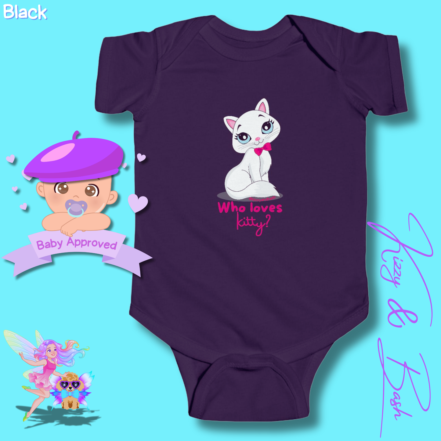 Adorable Kitty Cat Onesie Cat Gift for Baby Unique Baby Shower Gift Idea Cat Nursery Decor Funny Gift for New Mom Perfect Gift for Newborn Baby Girl Hilarious Gift for Baby Who Loves Kitty Infant Fine Jersey Bodysuit