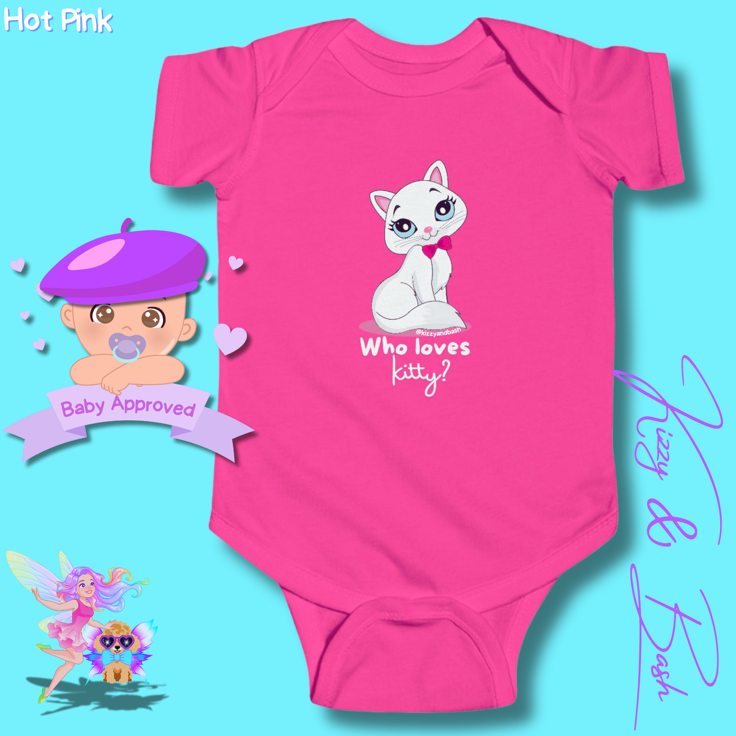 Adorable Kitty Cat Onesie Cat Gift for Baby Unique Baby Shower Gift Idea Cat Nursery Decor Funny Gift for New Mom Perfect Gift for Newborn Baby Girl Hilarious Gift for Baby Who Loves Kitty Infant Fine Jersey Bodysuit