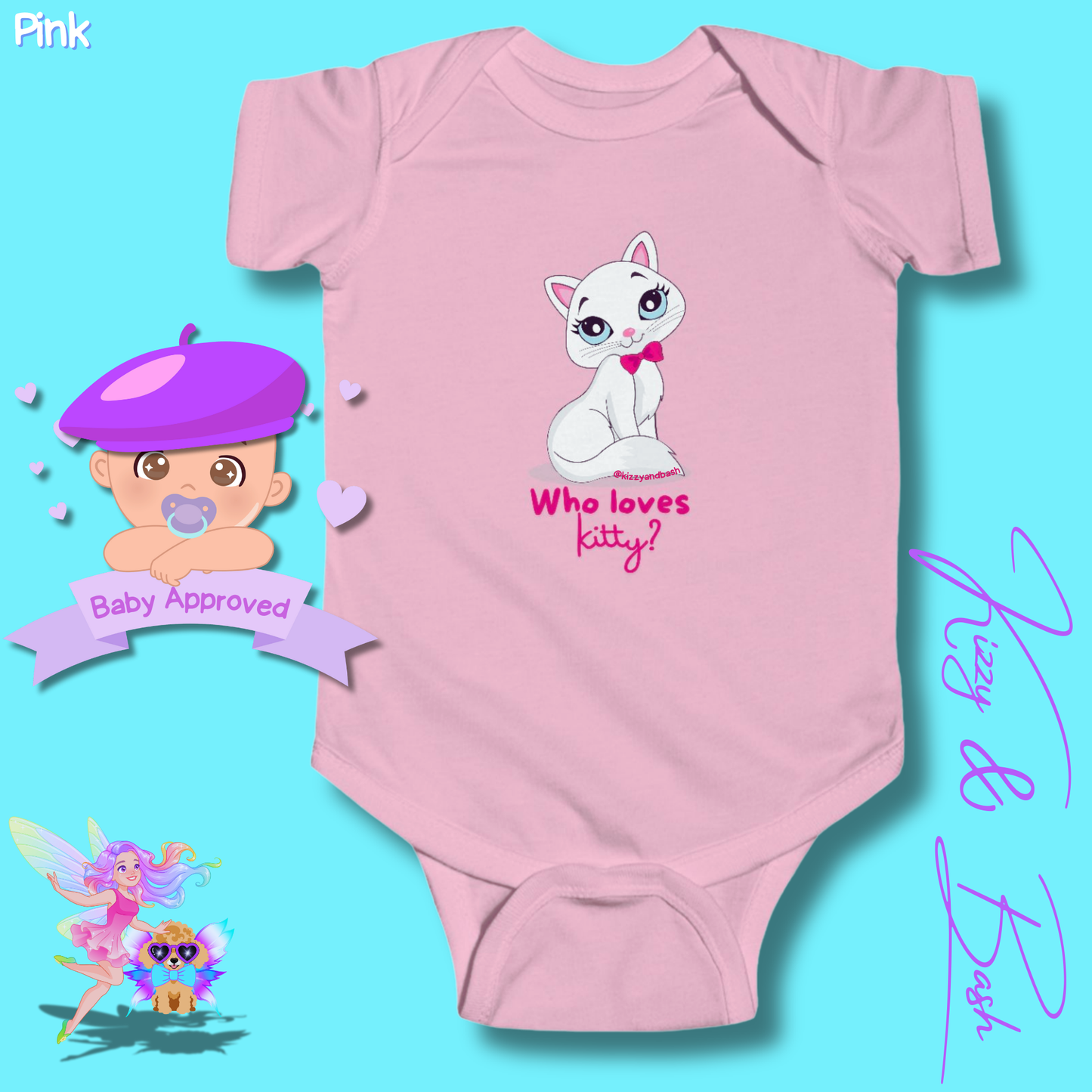 Adorable Kitty Cat Onesie Cat Gift for Baby Unique Baby Shower Gift Idea Cat Nursery Decor Funny Gift for New Mom Perfect Gift for Newborn Baby Girl Hilarious Gift for Baby Who Loves Kitty Infant Fine Jersey Bodysuit