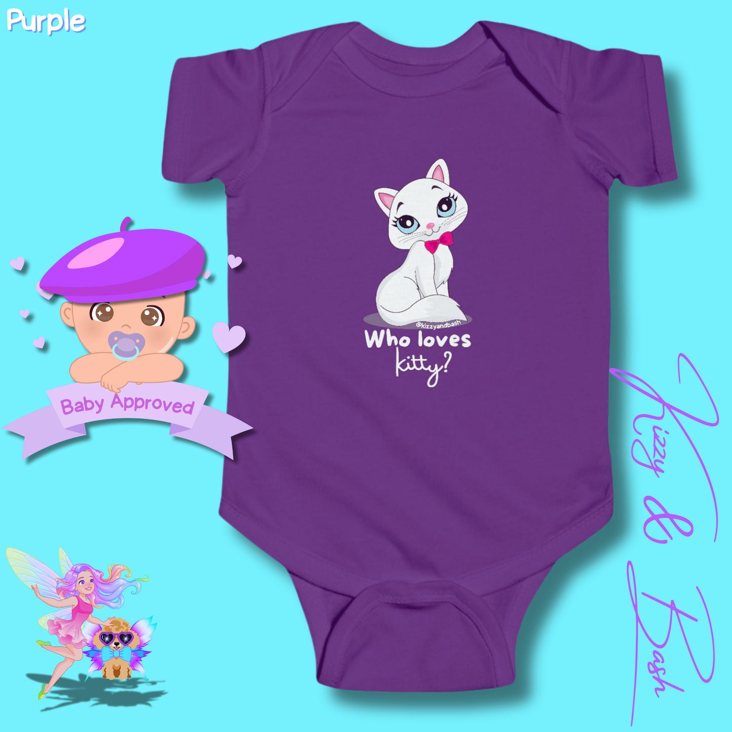 Adorable Kitty Cat Onesie Cat Gift for Baby Unique Baby Shower Gift Idea Cat Nursery Decor Funny Gift for New Mom Perfect Gift for Newborn Baby Girl Hilarious Gift for Baby Who Loves Kitty Infant Fine Jersey Bodysuit