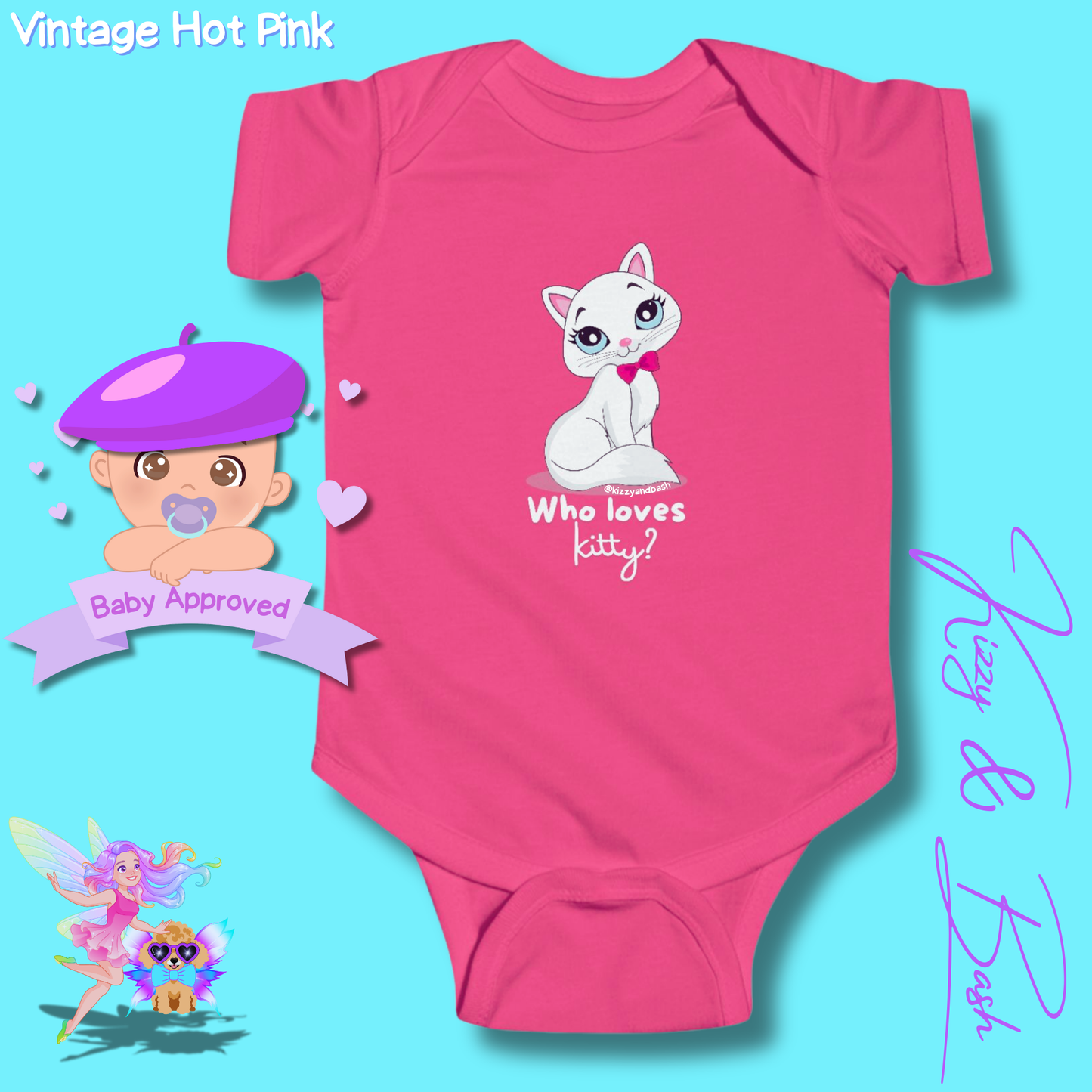 Adorable Kitty Cat Onesie Cat Gift for Baby Unique Baby Shower Gift Idea Cat Nursery Decor Funny Gift for New Mom Perfect Gift for Newborn Baby Girl Hilarious Gift for Baby Who Loves Kitty Infant Fine Jersey Bodysuit