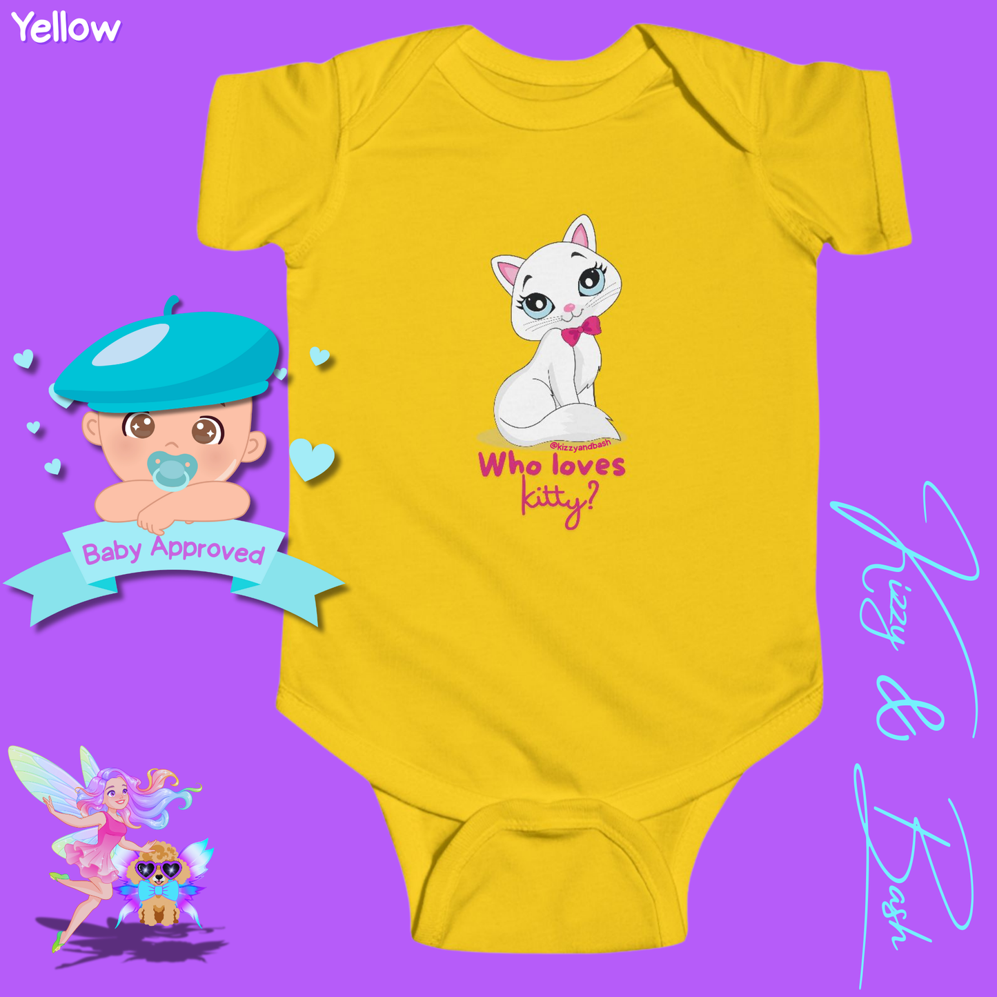 Adorable Kitty Cat Onesie Cat Gift for Baby Unique Baby Shower Gift Idea Cat Nursery Decor Funny Gift for New Mom Perfect Gift for Newborn Baby Girl Hilarious Gift for Baby Who Loves Kitty Infant Fine Jersey Bodysuit