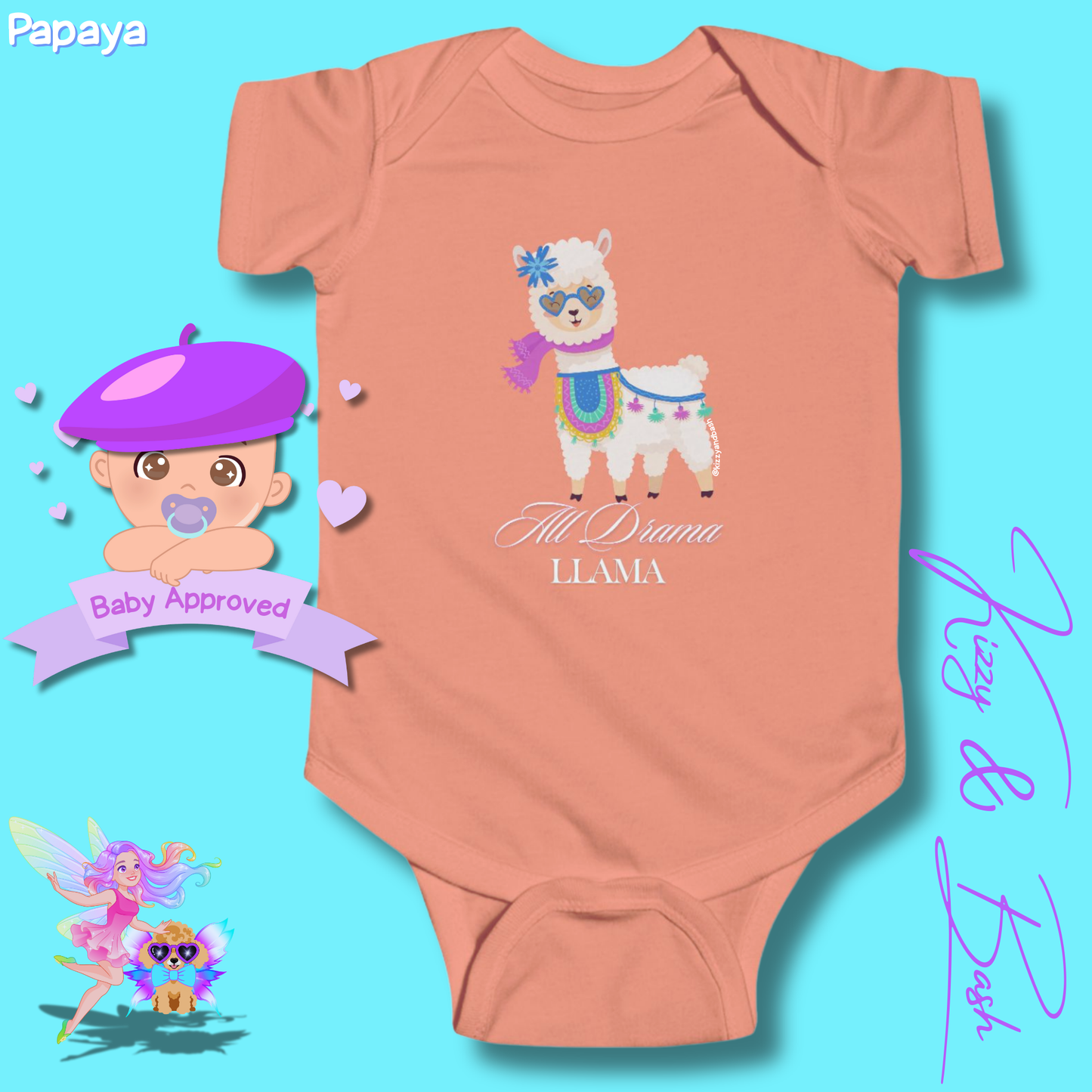 All Drama Llama Onesie Perfect Gift for Baby Unique Baby Shower Gift for Baby Girl Llama Nursery Gift Cute Animal Gift for Baby