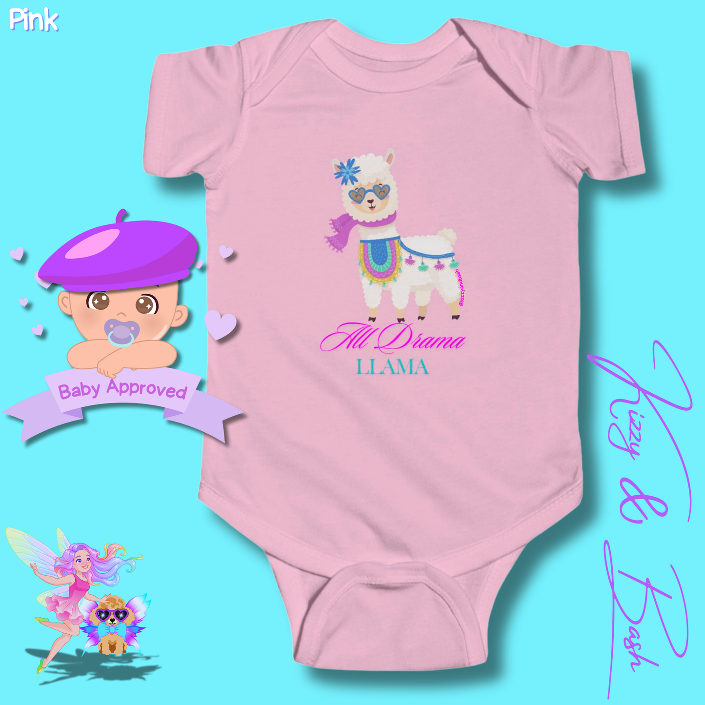 All Drama Llama Onesie Perfect Gift for Baby Unique Baby Shower Gift for Baby Girl Llama Nursery Gift Cute Animal Gift for Baby