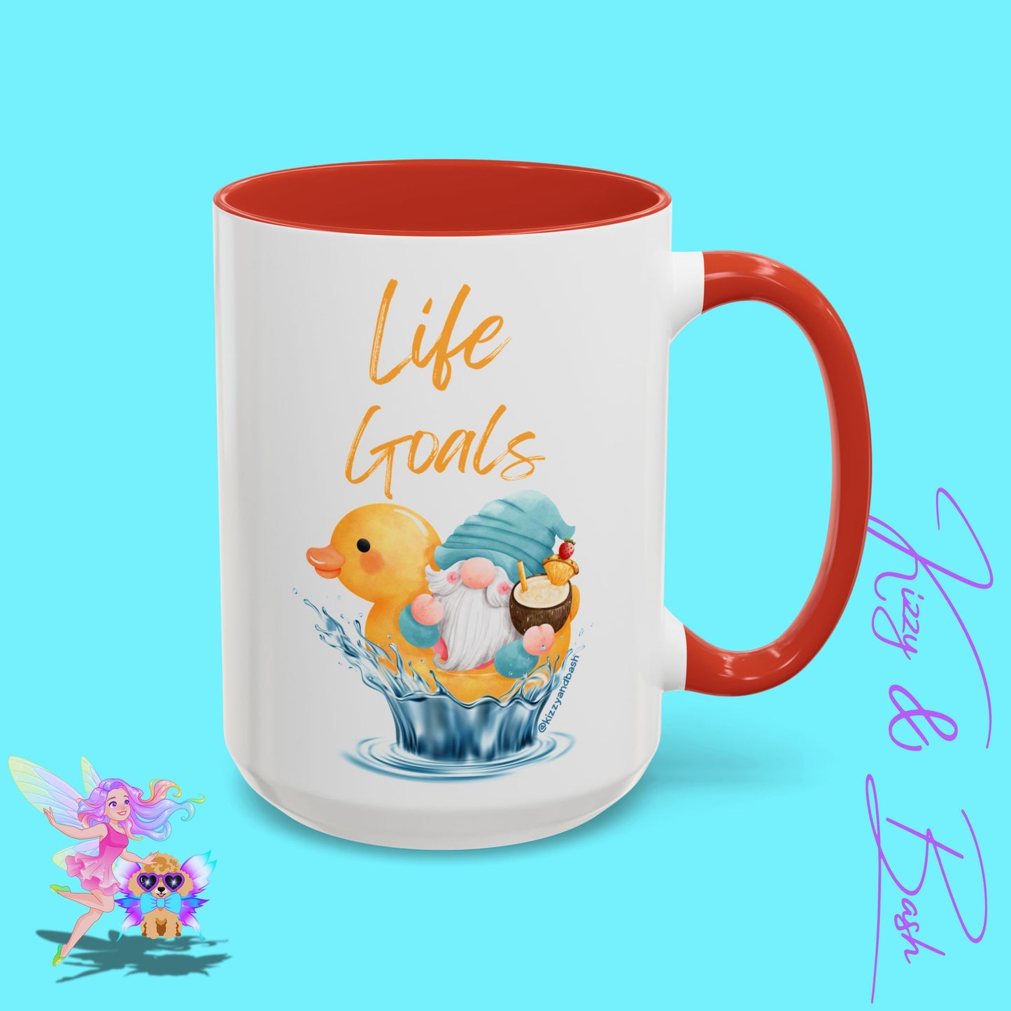 Funny Gnome Mug Funny Rubber Ducky Mug Water Life Mug for Him or Her Unique Gift for Gnome Lovers Funny Gift for Duck Lovers Rubber Ducky Gift Idea Life Goals Accent Coffee Mug - 11, 15oz