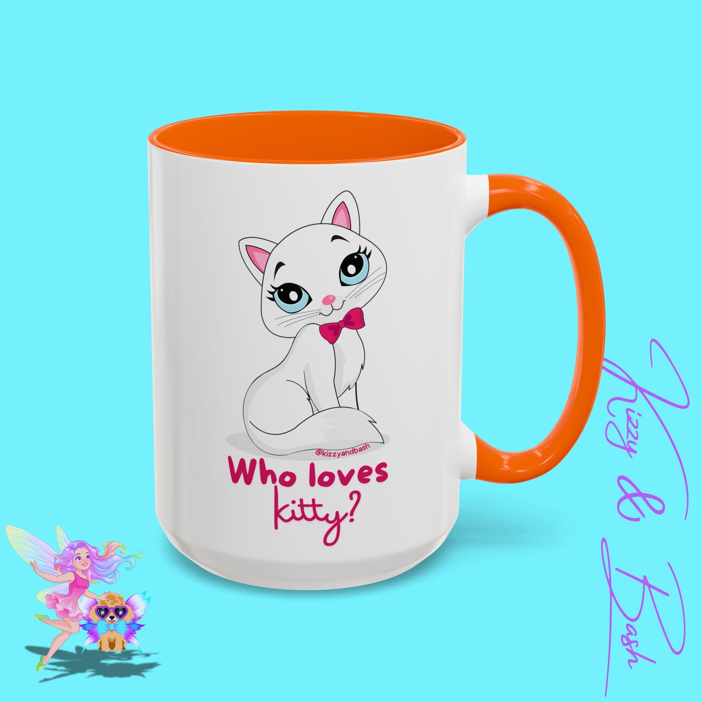 Flirty Kitty Cat Coffee Mug for Her Unique Cat Lover Gift Funny Animal Mug for Her White Cat Coffee Mug Perfect Gift for Cat Mom Who Loves Kitty Accent Coffee Mug - 11, 15oz