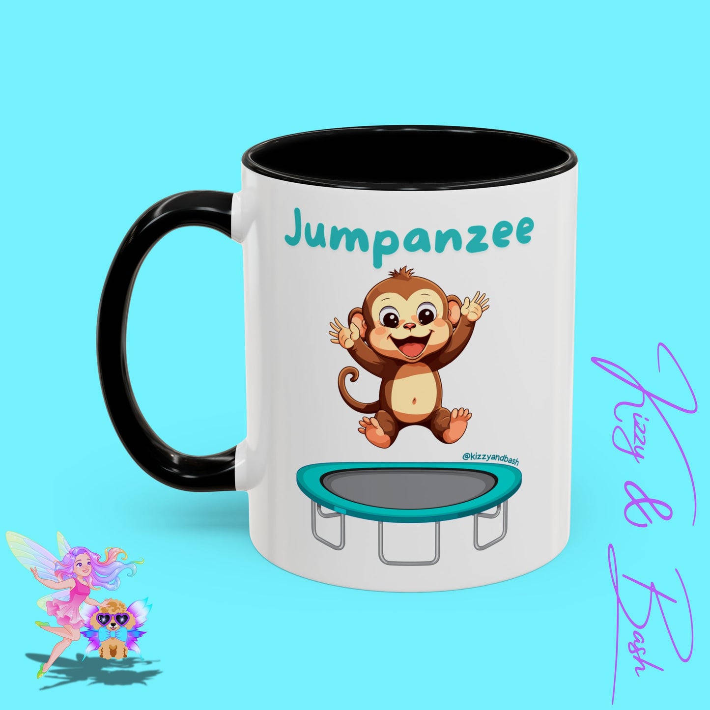 Funny Monkey Mug Jumpanzee Accent Coffee Mug Pun Lover Mug Animal Lover Gift for Teacher Cute Gymnastics Gift Unique Animal Mug for Him or Her - 11oz & 15oz