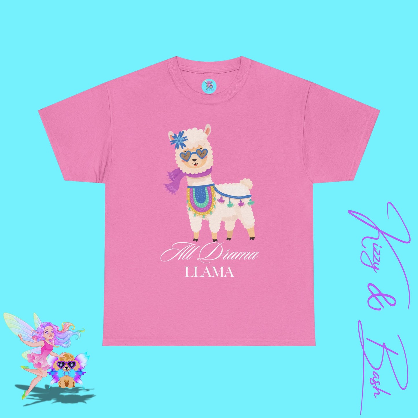 All Drama Llama T-Shirt for Adults Sassy T-Shirt for Her Unique Llama Shirt Gift for Llama Lovers Funny Animal T-Shirt for Her Drama Queen Shirt Unisex Heavy Cotton Tee