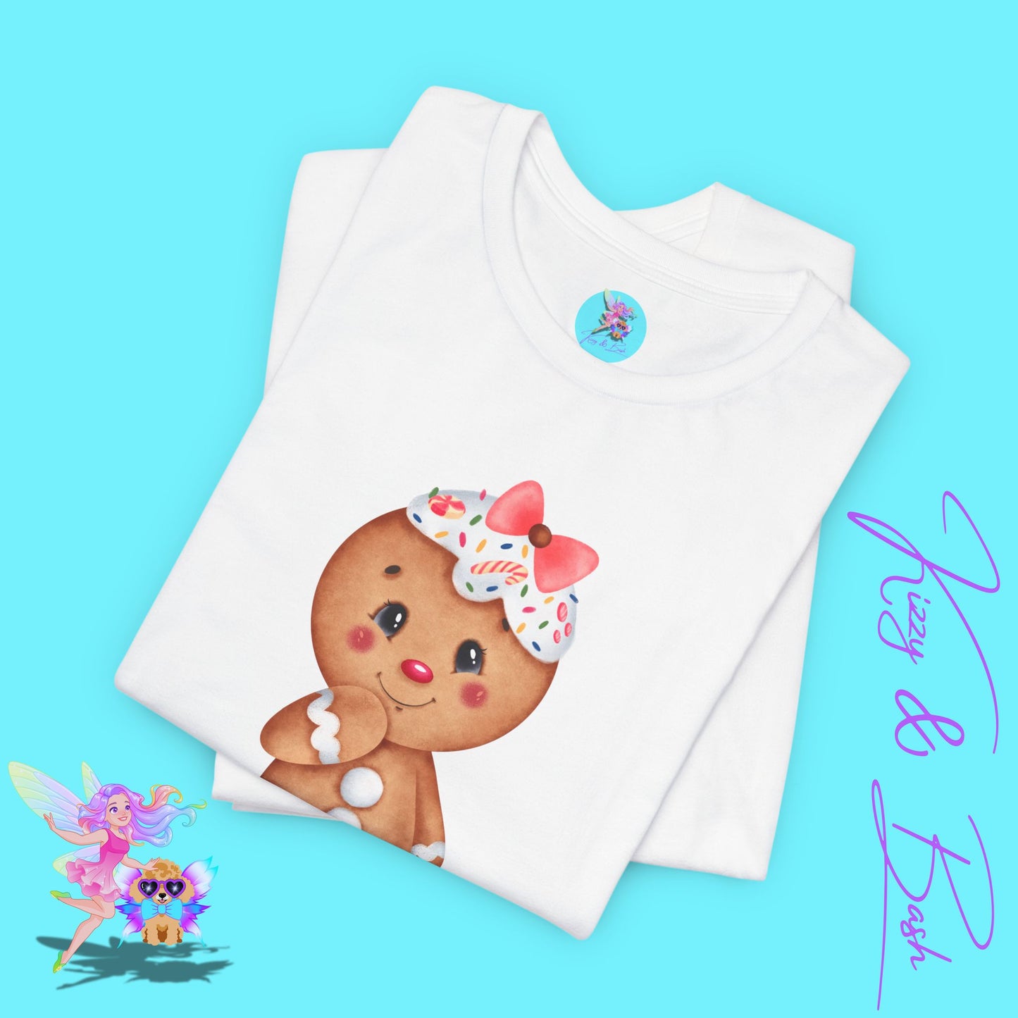 One Hot Cookie Christmas Tee Cute Gingerbread T-Shirt Funny Holiday Shirt for Her Cute Christmas Gift for Friends or Family Adult Unisex Jersey Short Sleeve Tee