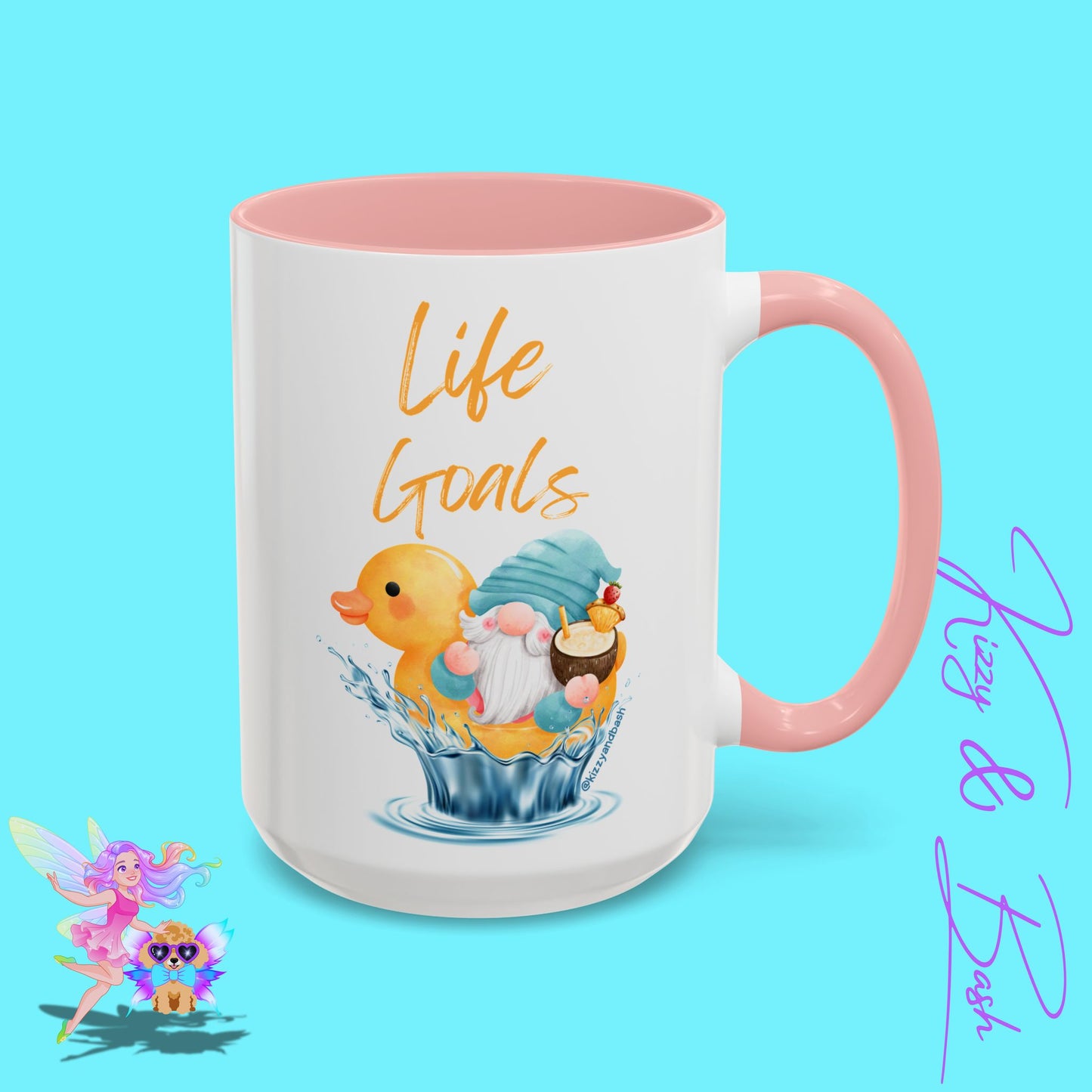 Funny Gnome Mug Funny Rubber Ducky Mug Water Life Mug for Him or Her Unique Gift for Gnome Lovers Funny Gift for Duck Lovers Rubber Ducky Gift Idea Life Goals Accent Coffee Mug - 11, 15oz