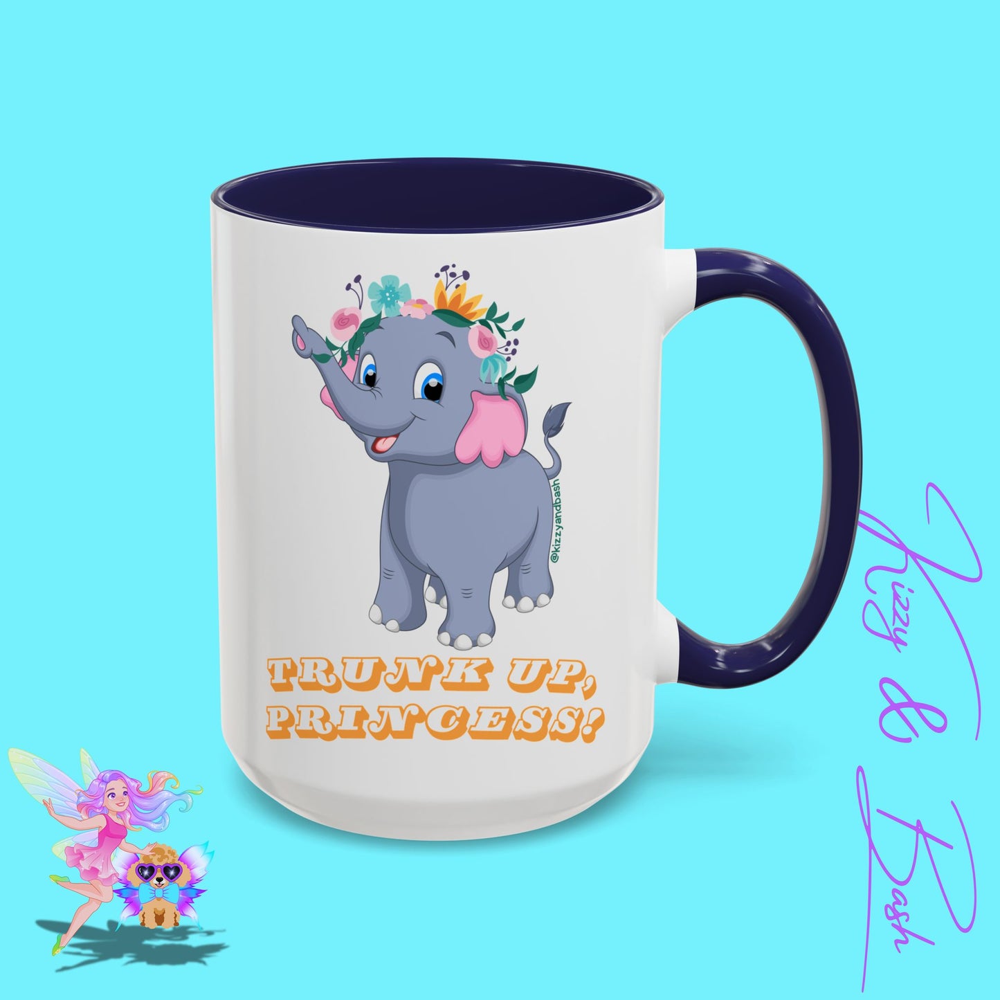Unique Elephant Mug Pretty Elephant Coffee Mug for Princess Lovers Perfect Gift for Elephant Lovers Self-Affirming Gift Idea Girl Power Mug Royal Elephant Accent Coffee Mug - 11, 15oz