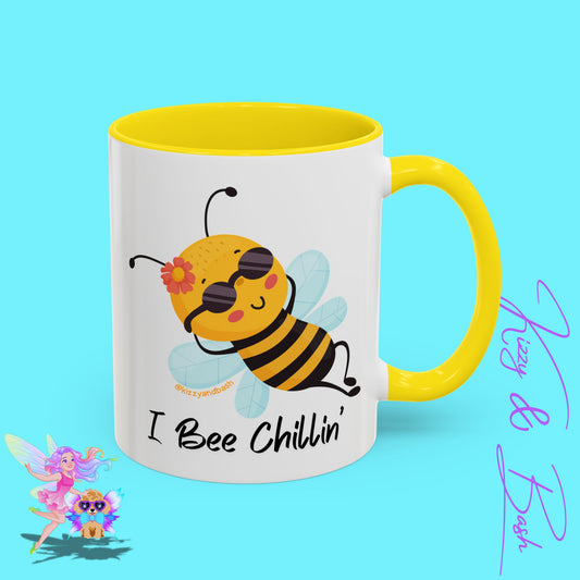 Cute Honey Bee Coffee Mug Funny Bee Mug Nature Lover Gift Idea Unique Gift for Bee Lovers Perfect Gift for Beekeepers Cute Teacher Appreciation Gift I Bee Chillin' Accent Coffee Mug - 11, 15oz