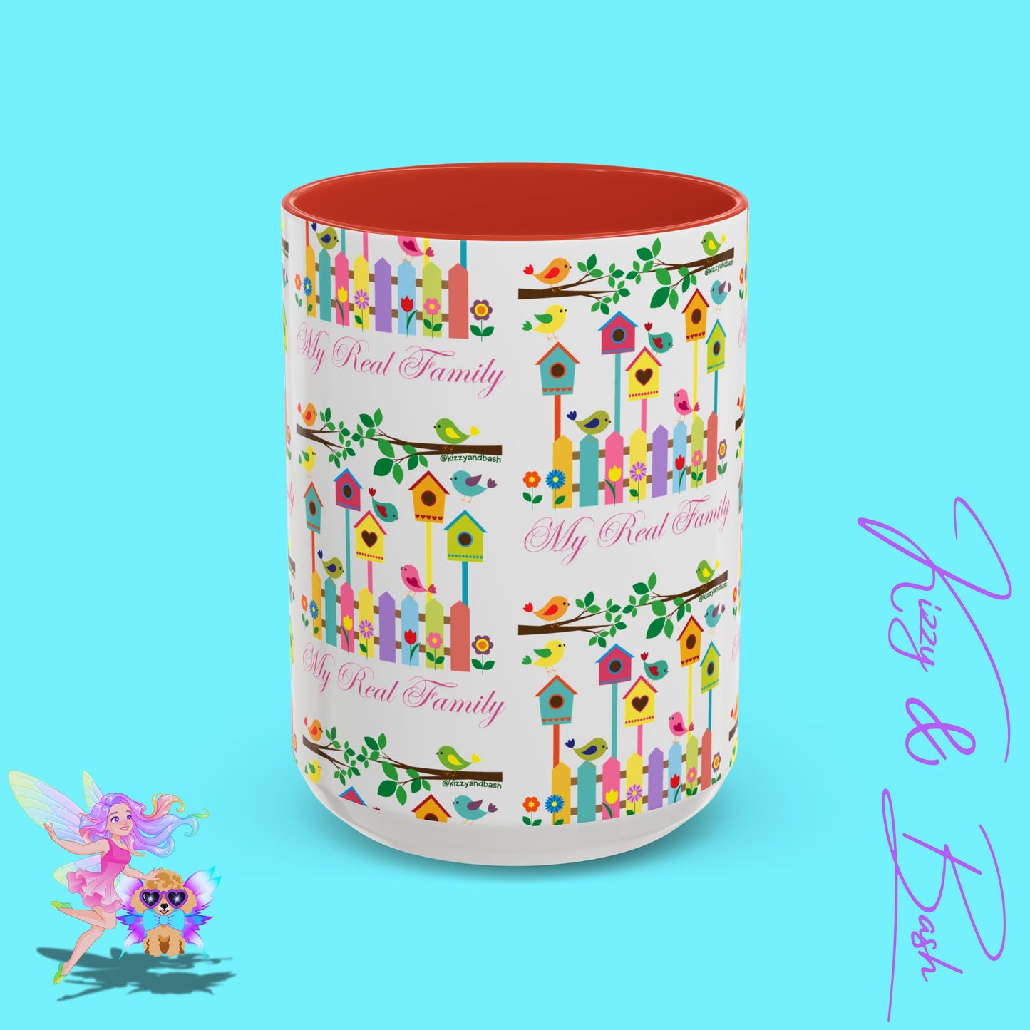 Perfect Bird Lover Coffee Mug Colorful Birds Mug Unique Nature Lover Mug Gift for Birdwatchers Found Family Gift Idea My Real Family Accent Coffee Mug - 11, 15oz