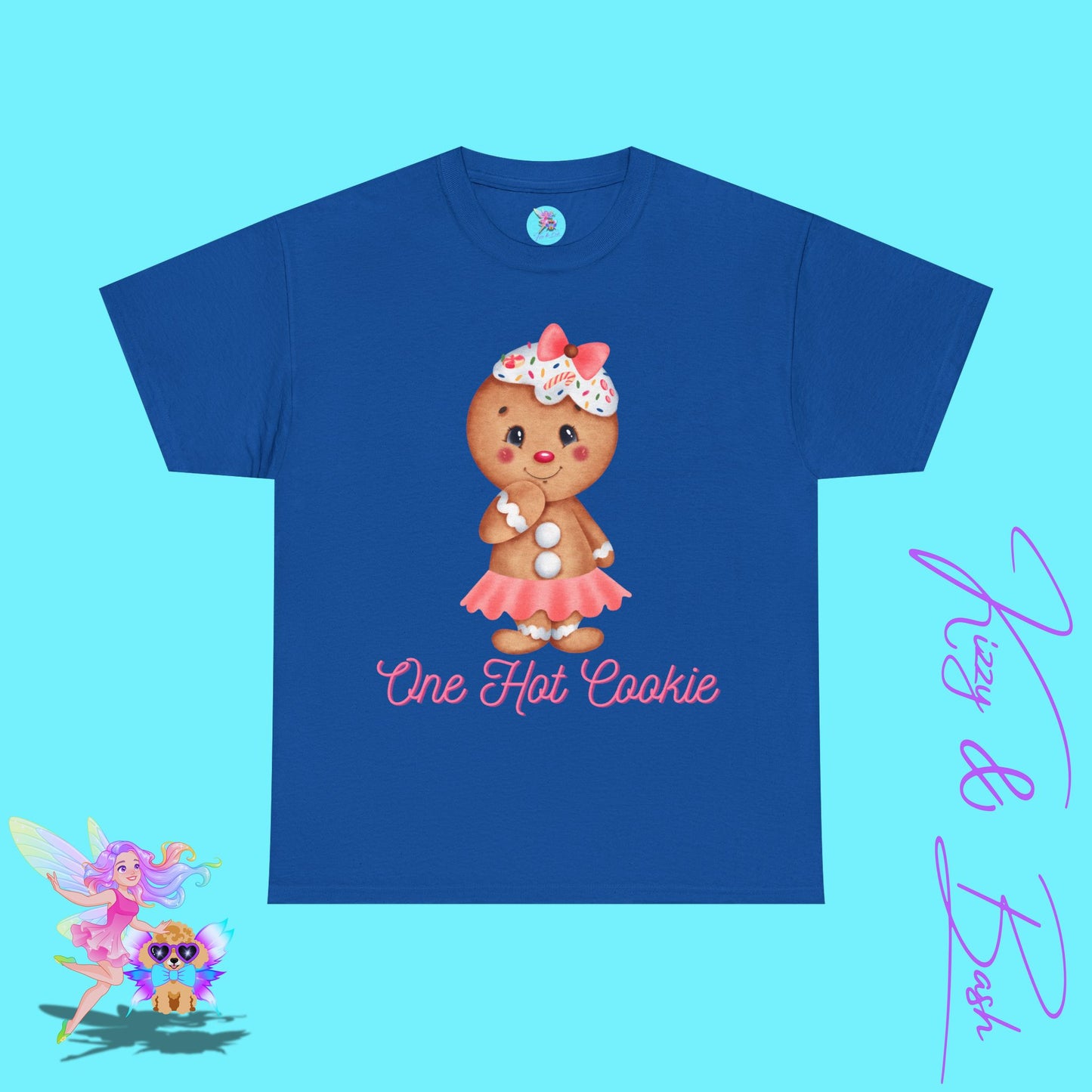Cute Gingerbread Cookie Girl T-Shirt for Adults One Hot Cookie Shirt for Her Cute and Sassy Tee Cute Christmas Gift Idea Christmas Gift for Cookie Lovers Perfect Gift for Gingerbread Lovers Unisex Heavy Cotton Tee