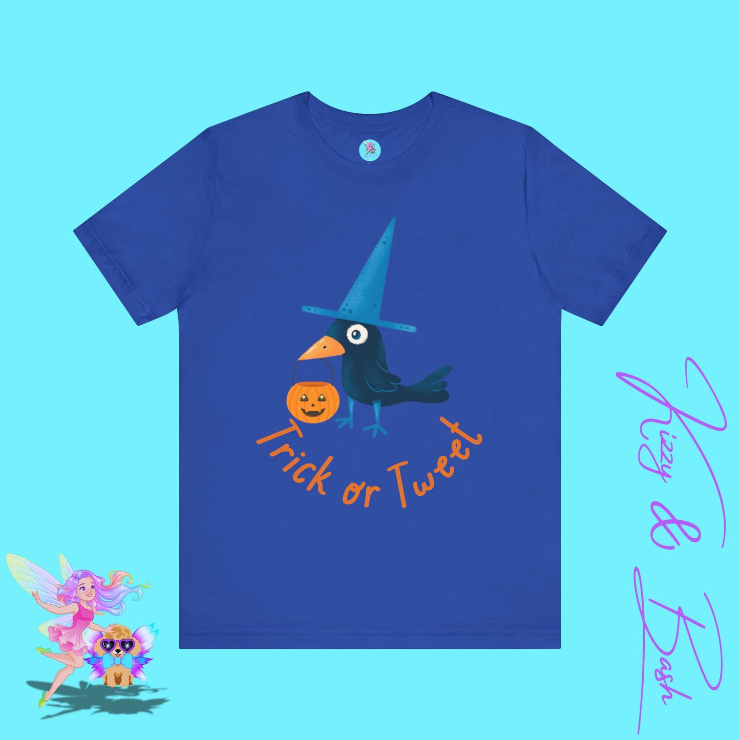 Funny Trick-or-Tweet Halloween Shirt for Adults Cute Black Bird with Jack-o’-Lantern Funny Halloween Pun T-Shirt Raven Lover Gift Adult Unisex Jersey Short Sleeve Tee Halloween Gift for Him or Her