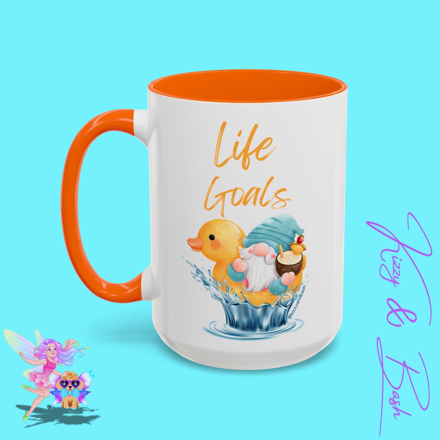 Funny Gnome Mug Funny Rubber Ducky Mug Water Life Mug for Him or Her Unique Gift for Gnome Lovers Funny Gift for Duck Lovers Rubber Ducky Gift Idea Life Goals Accent Coffee Mug - 11, 15oz