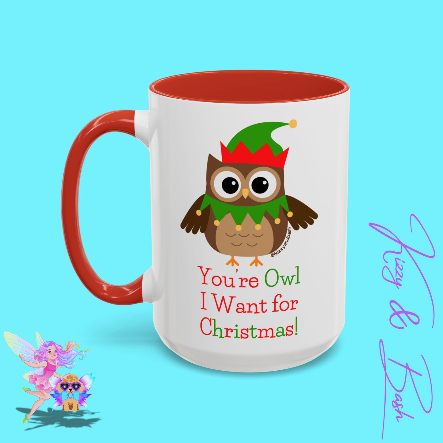 Perfect Christmas Mug for Owl Lovers Coffee Mug Unique Gift for Owl Fans Fun Christmas Mug Cute Christmas Mug for Bird Lovers You're Owl I Want for Christmas You're All I Want for Christmas Accent Coffee Mug - 11, 15oz