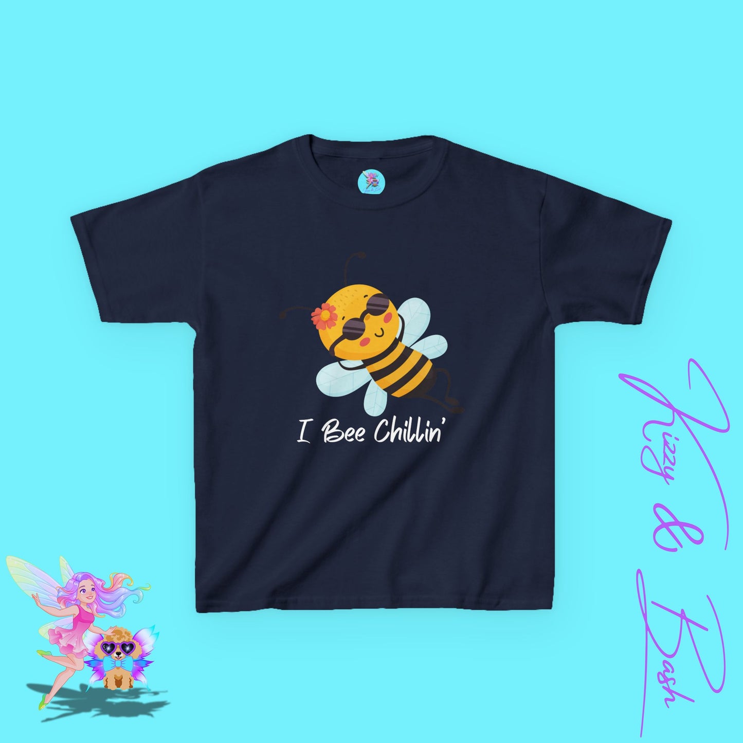 I Bee Chillin’ Shirt for Kids Funny Animal Pun Shirt Gift for Bee Lovers Beekeeper Gift Shirt Cute Spring Shirt for Her Chill Vibes Gift Idea Cute Honey Bee T-Shirt for Kids Heavy Cotton™ Tee