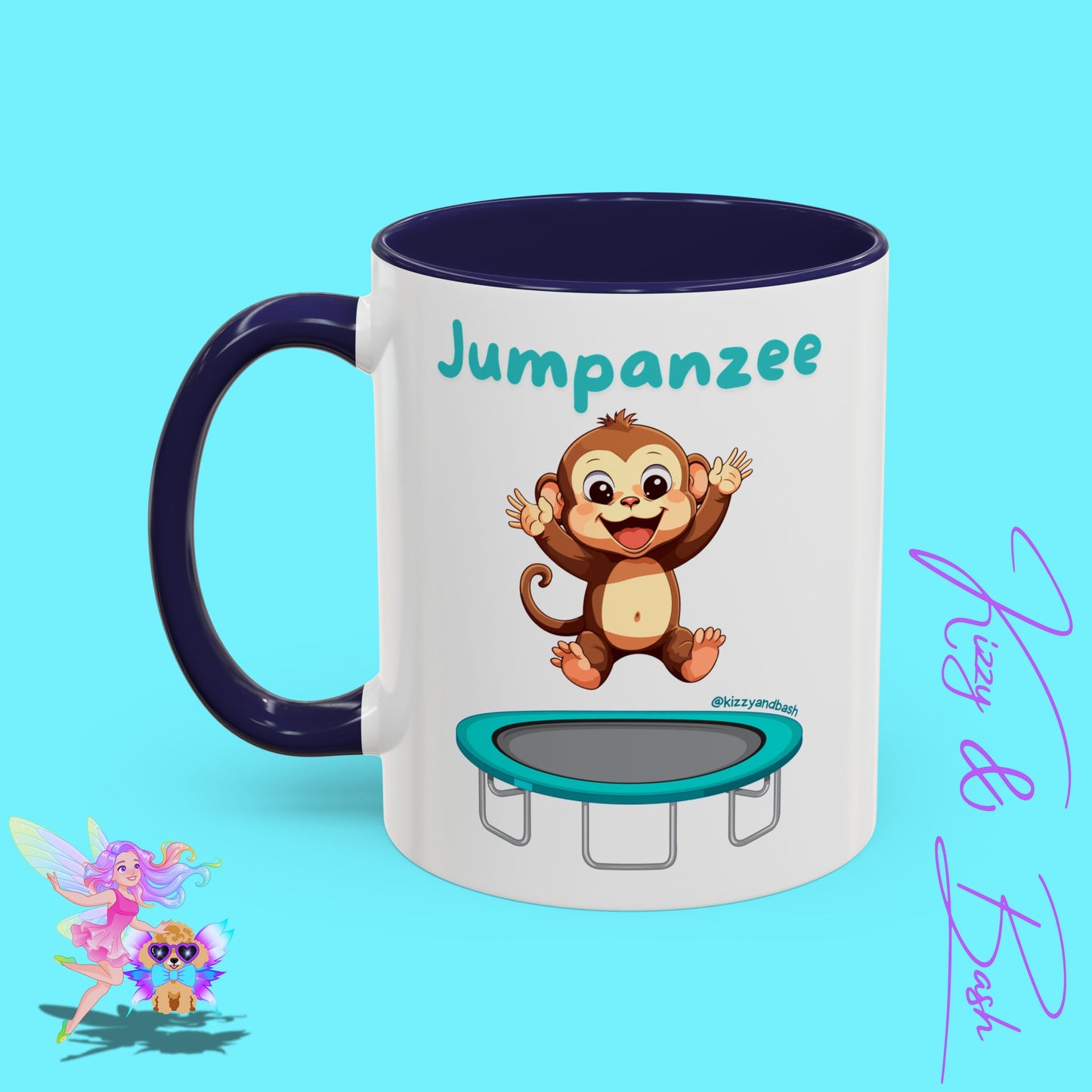 Funny Monkey Mug Jumpanzee Accent Coffee Mug Pun Lover Mug Animal Lover Gift for Teacher Cute Gymnastics Gift Unique Animal Mug for Him or Her - 11oz & 15oz