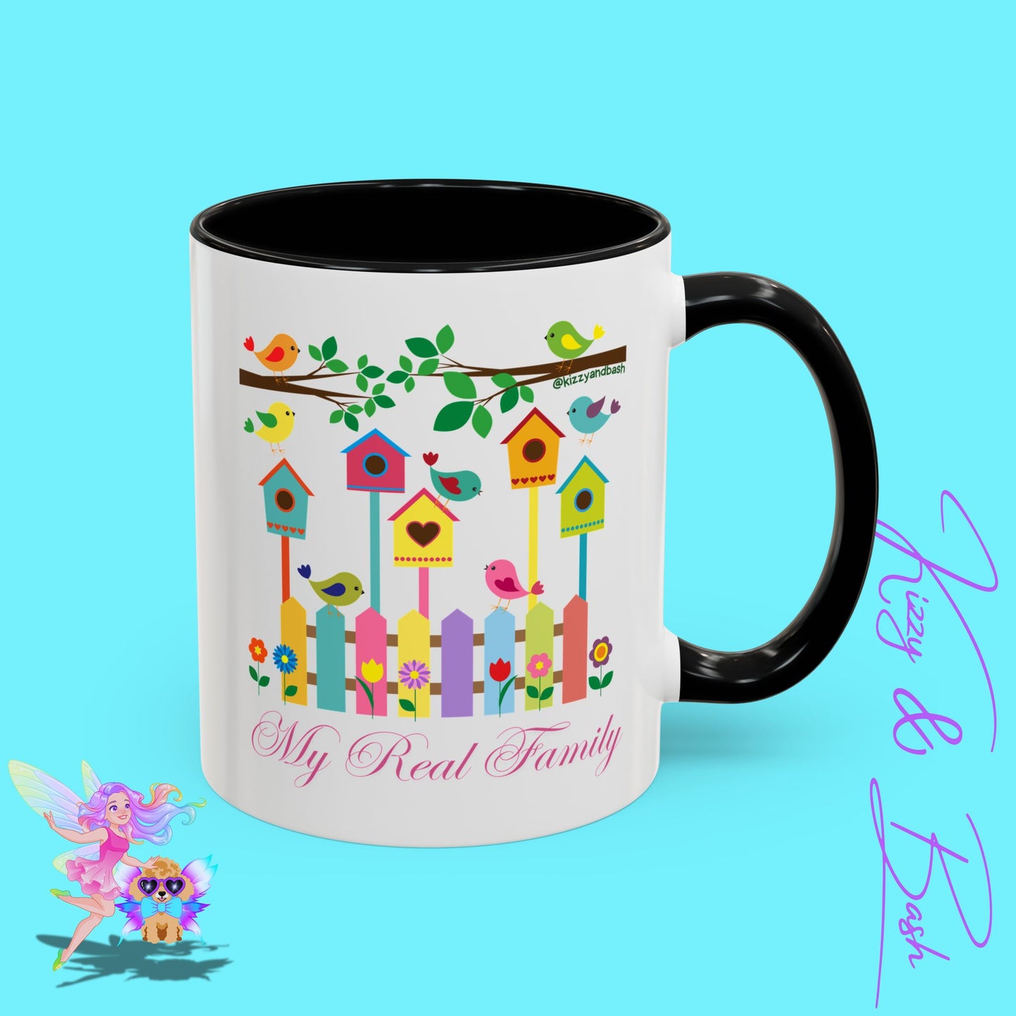 Perfect Bird Lover Coffee Mug Colorful Birds Mug Unique Nature Lover Mug Gift for Birdwatchers Found Family Gift Idea My Real Family Accent Coffee Mug - 11, 15oz