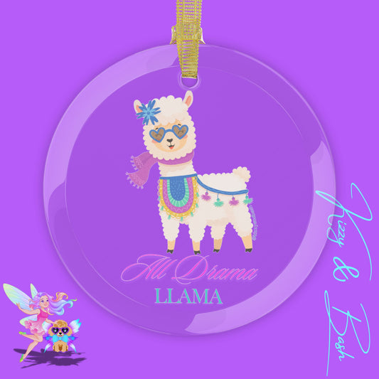 Funny Llama Christmas Ornament Lllama Glass Ornament Unique Christmas Gift All Drama Llama Holiday Ornament Cute Llama Gift Idea